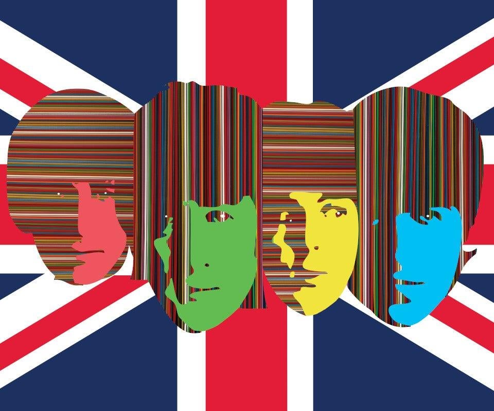 Celebrating the Beatles by Mauro Oliveira. The colorful pinstripes represent the music and the happiness they brought to the world.

Limited edition of 30 museum quality Giclee prints on CANVAS, signed and numbered by the artist. Print lead time 1