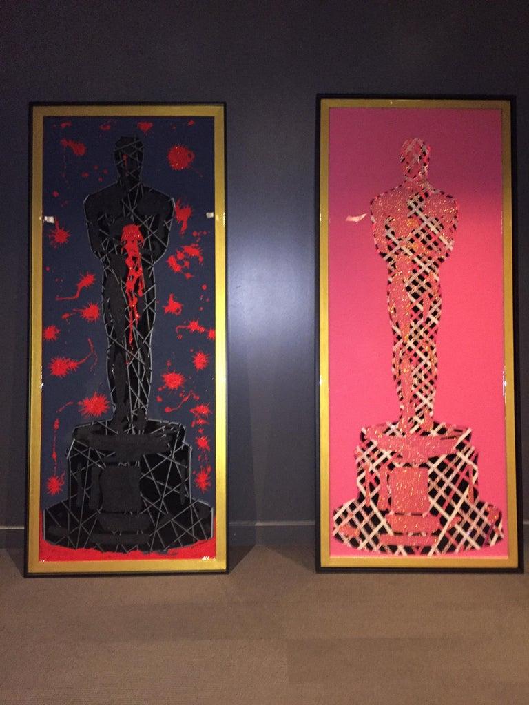 PINK OCTOBER - Barbie Oscar II (Fondo Negro) - Figurative Print Rosa de Mauro Oliveira