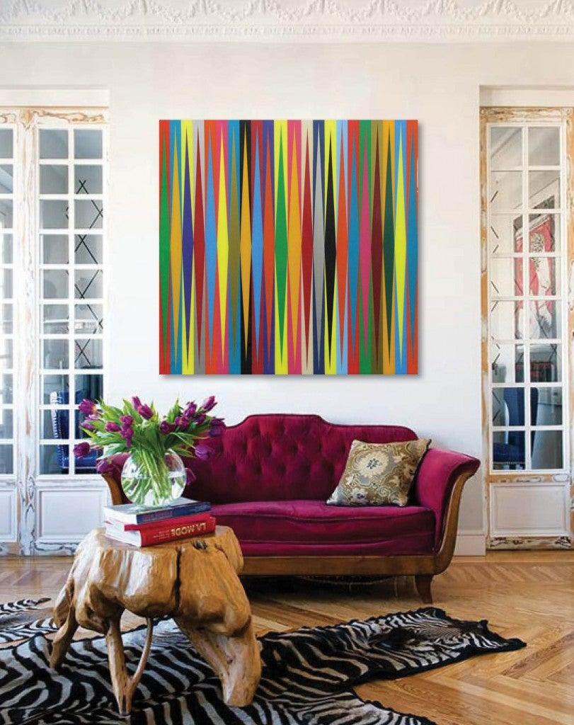 Colorful, sophisticated, mesmerizing and highly labored design by Mauro Oliveira.

Limited edition of 30 museum quality Giclee prints on CANVAS, signed and numbered by the artist. 

A 
