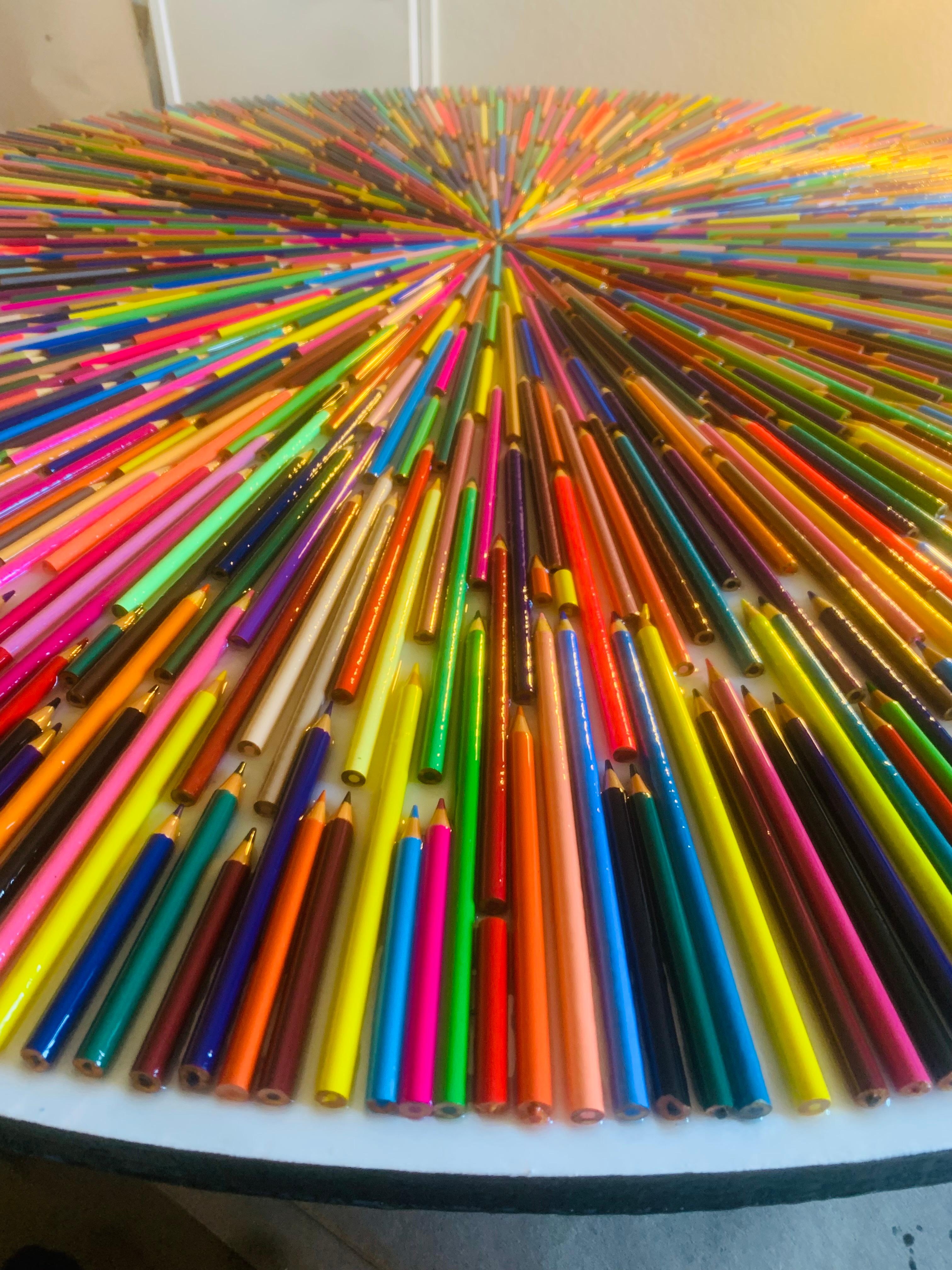 Arco iris de colores Epicentro II-Fondo blanco (Edición limitada impresa en lienzo) en venta 6