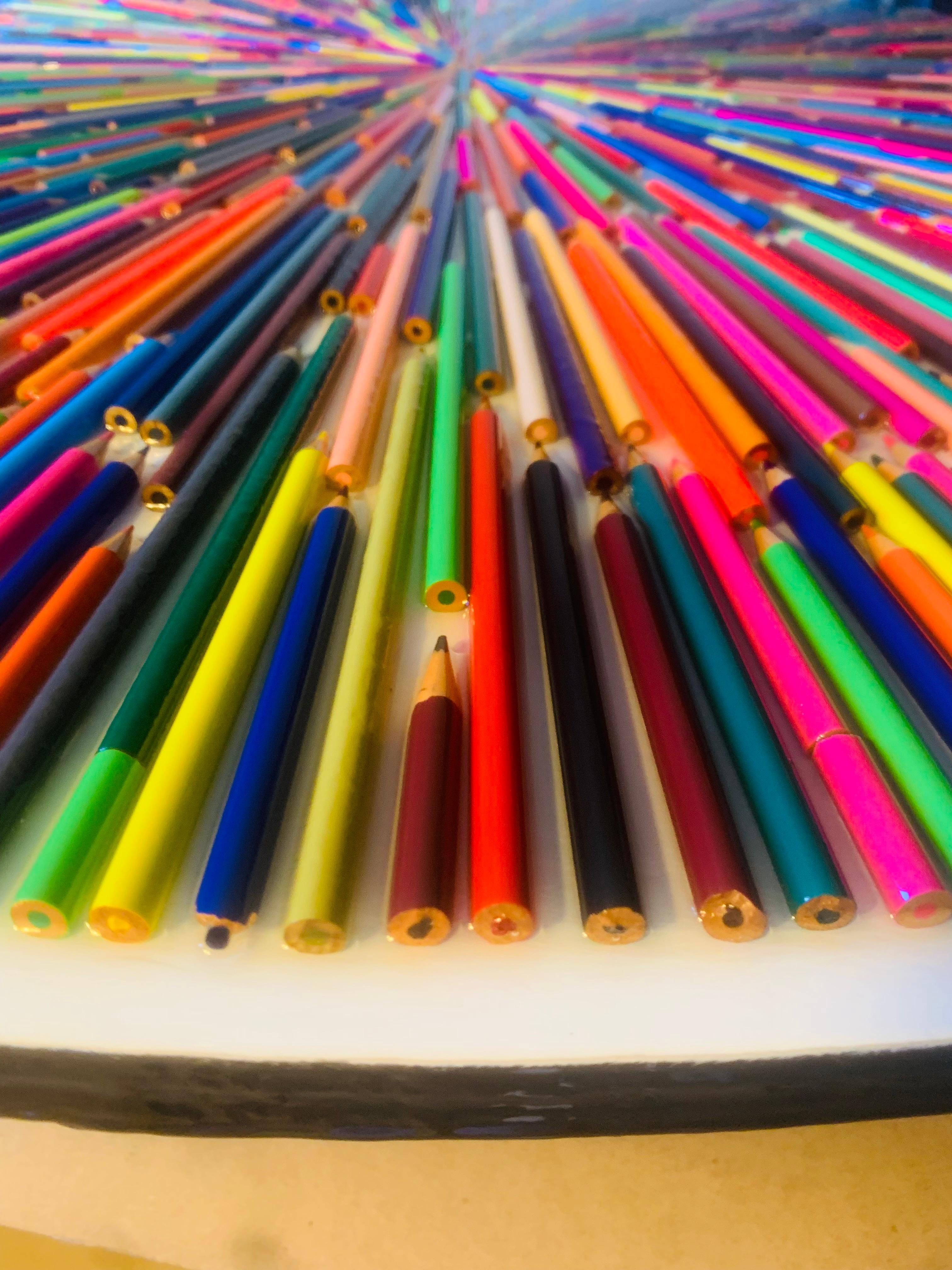 Arco iris de colores Epicentro II-Fondo blanco (Edición limitada impresa en lienzo) en venta 8