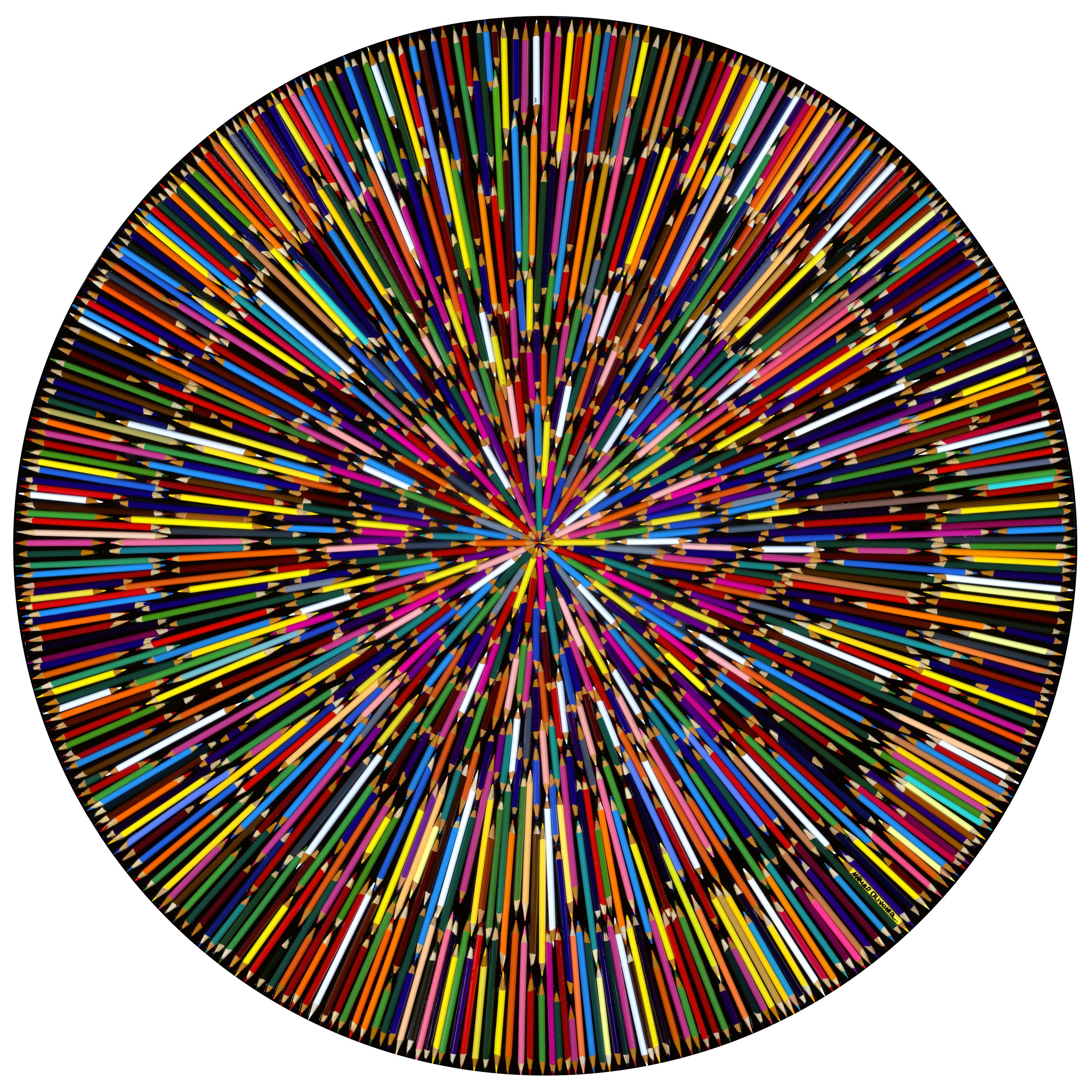 Arco iris de colores Epicentro II-Fondo blanco (Edición limitada impresa en lienzo) en venta 14