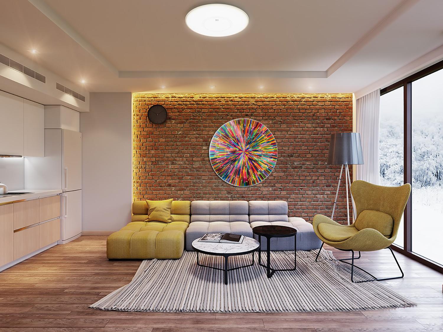 Arco iris de colores Epicentro II-Fondo blanco (Edición limitada impresa en lienzo) - Abstract Print Marrón de Mauro Oliveira