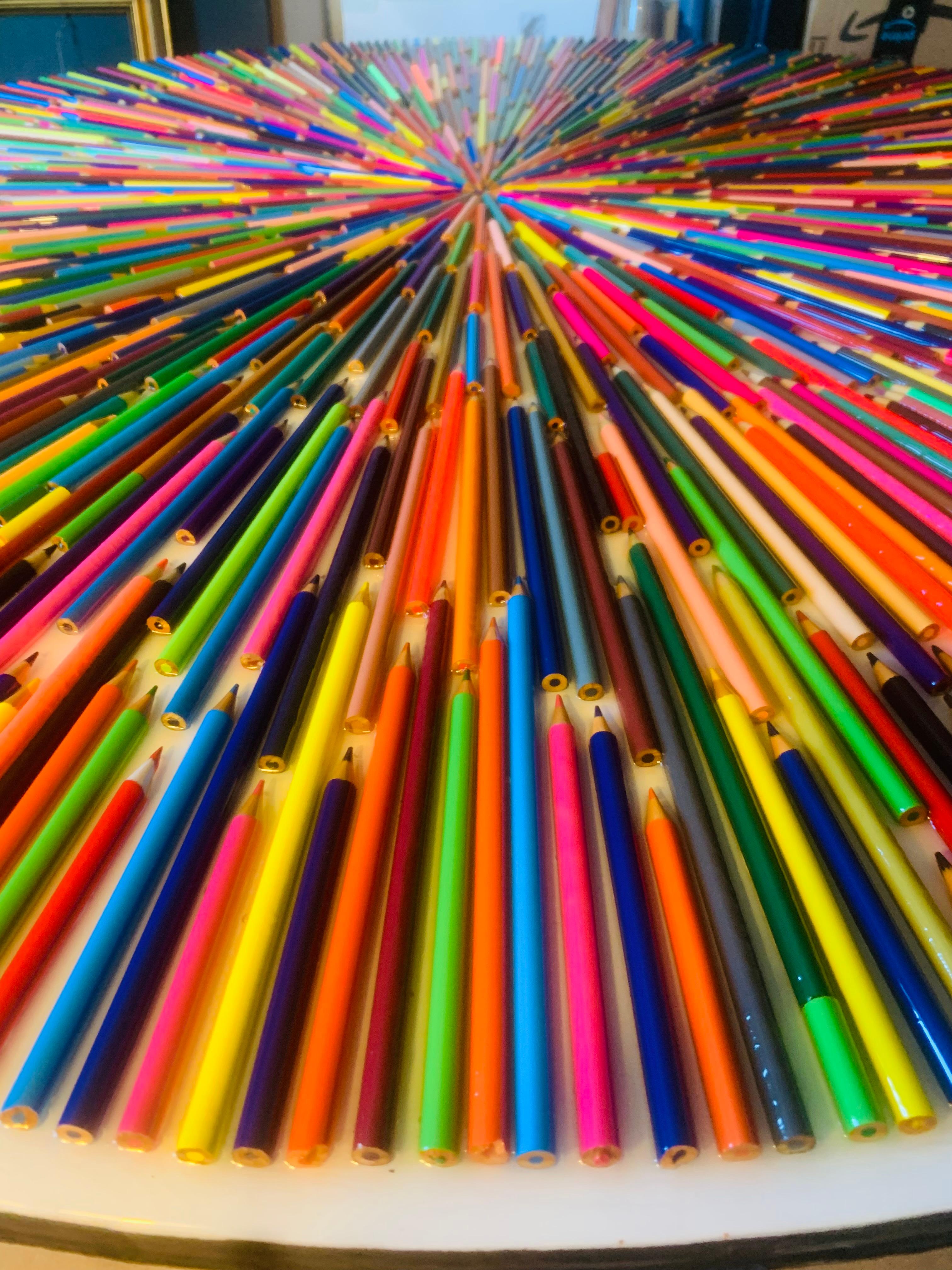 Arco iris de colores Epicentro II-Fondo blanco (Edición limitada impresa en lienzo) en venta 3