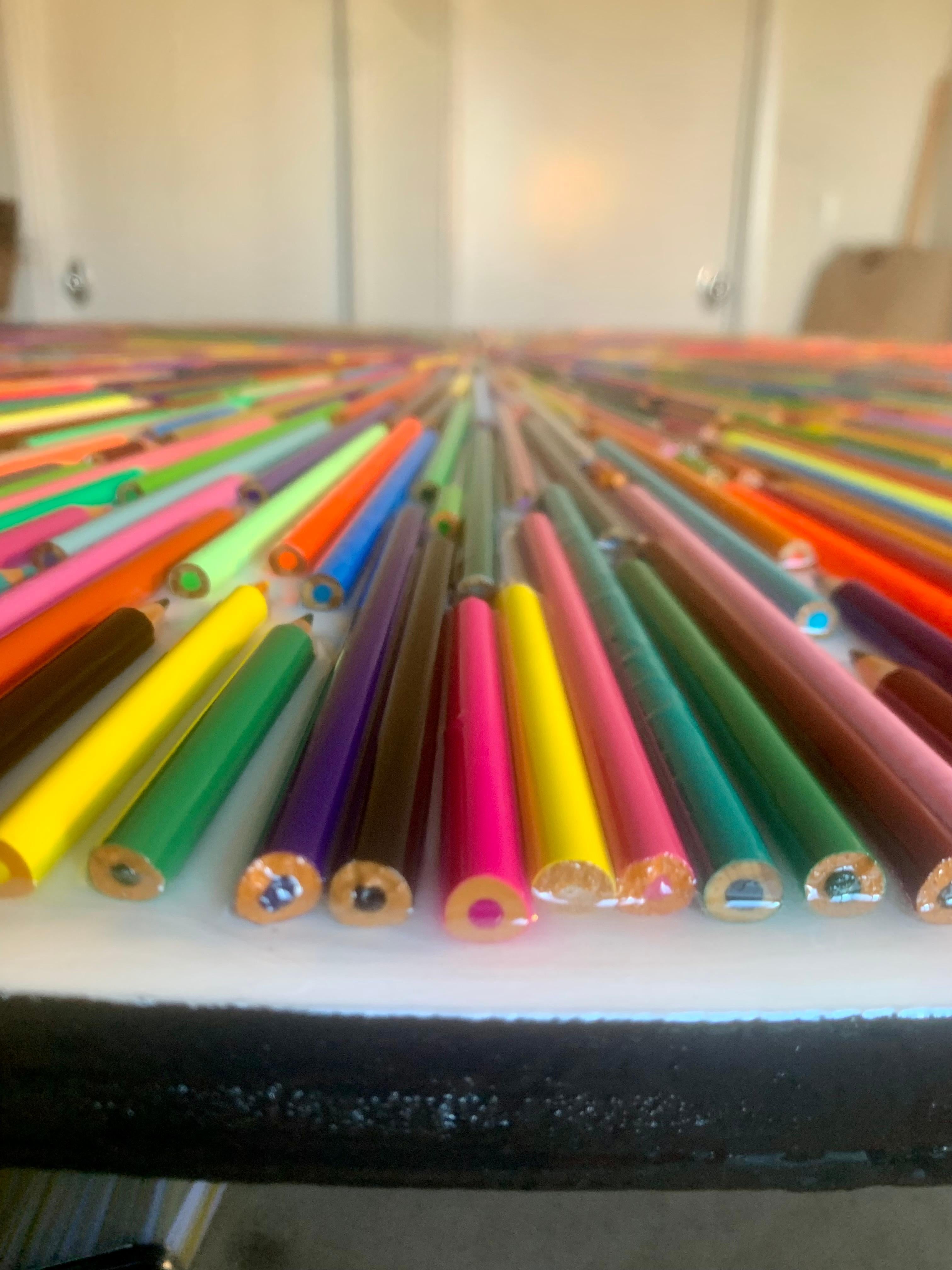 Arco iris de colores Epicentro II-Fondo blanco (Edición limitada impresa en lienzo) en venta 4