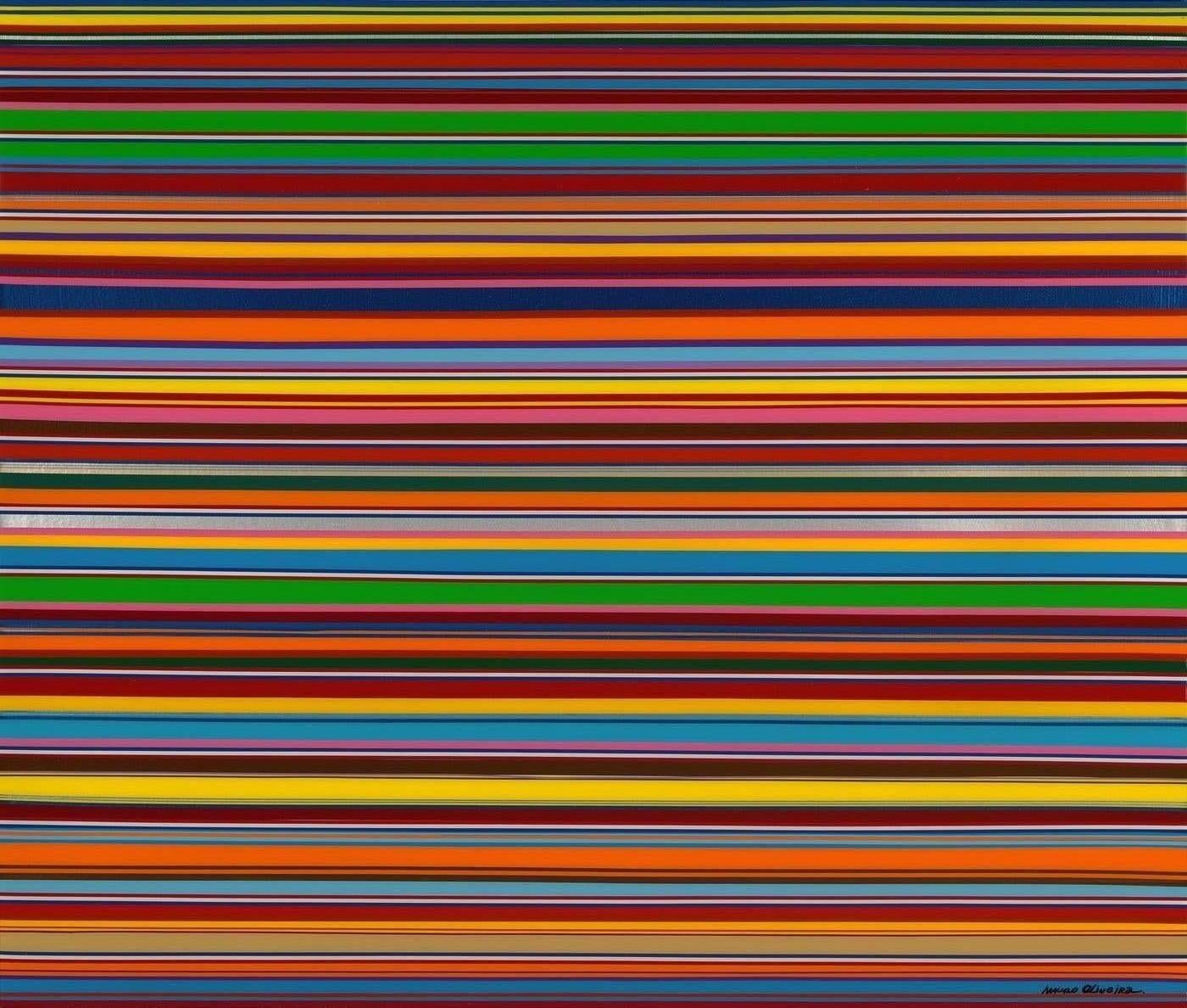 LLUVIA DE ARCO IRIS COLORIDA III (Edición limitada de sólo 30 copias) - Print Geométrico abstracto de Mauro Oliveira