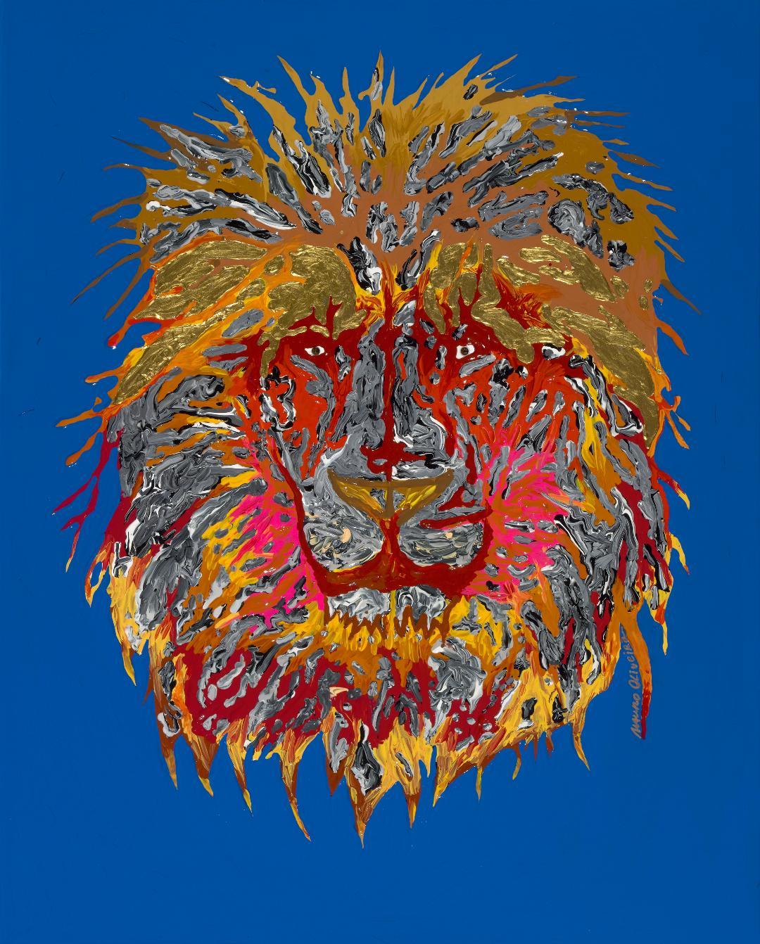 Fenix Lion (édition limitée de seulement 30 tirages sur toile) - Print de Mauro Oliveira