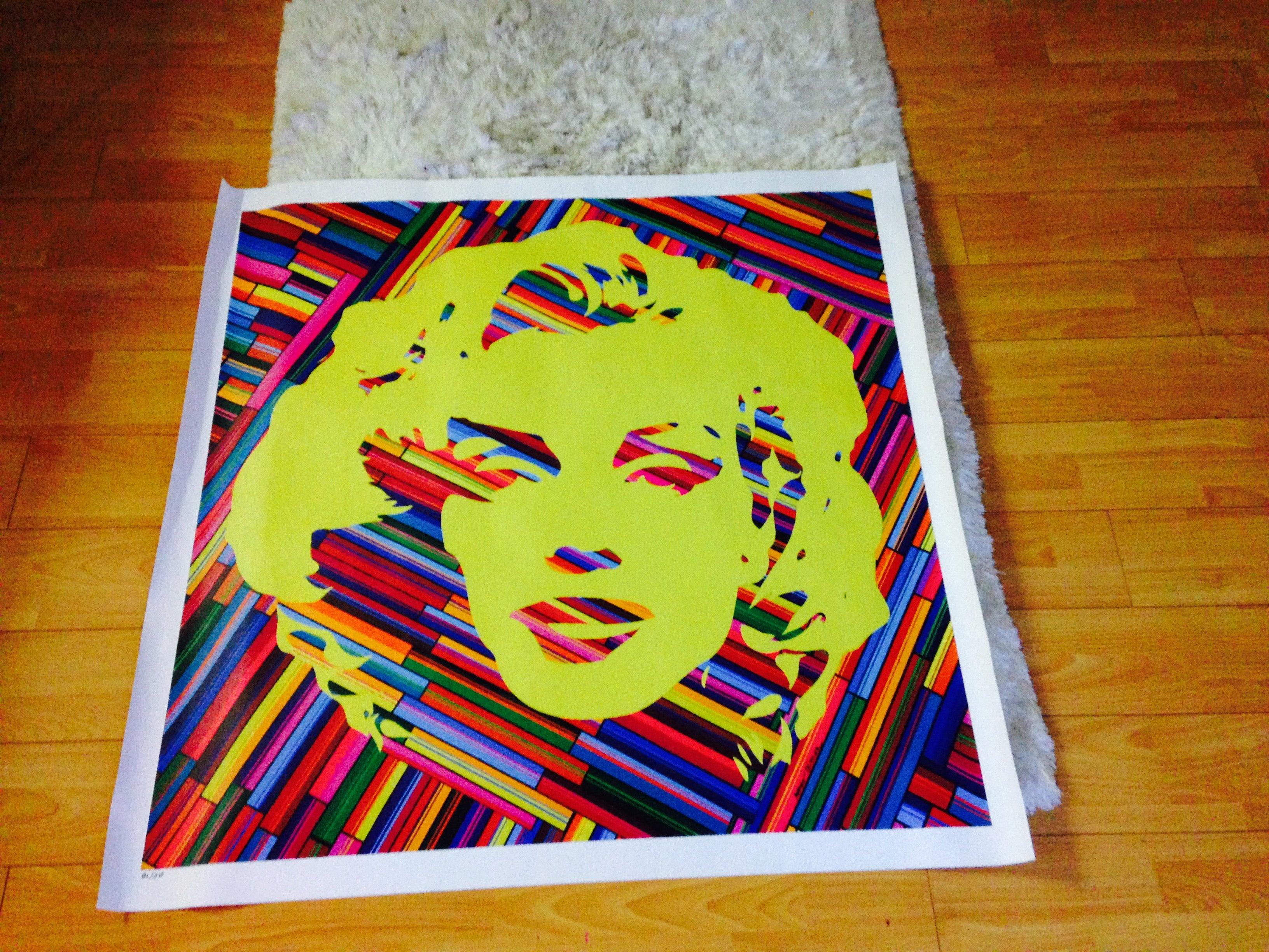 Marilyn Forever I (Limited Edition Print) - Blue Portrait Print by Mauro Oliveira