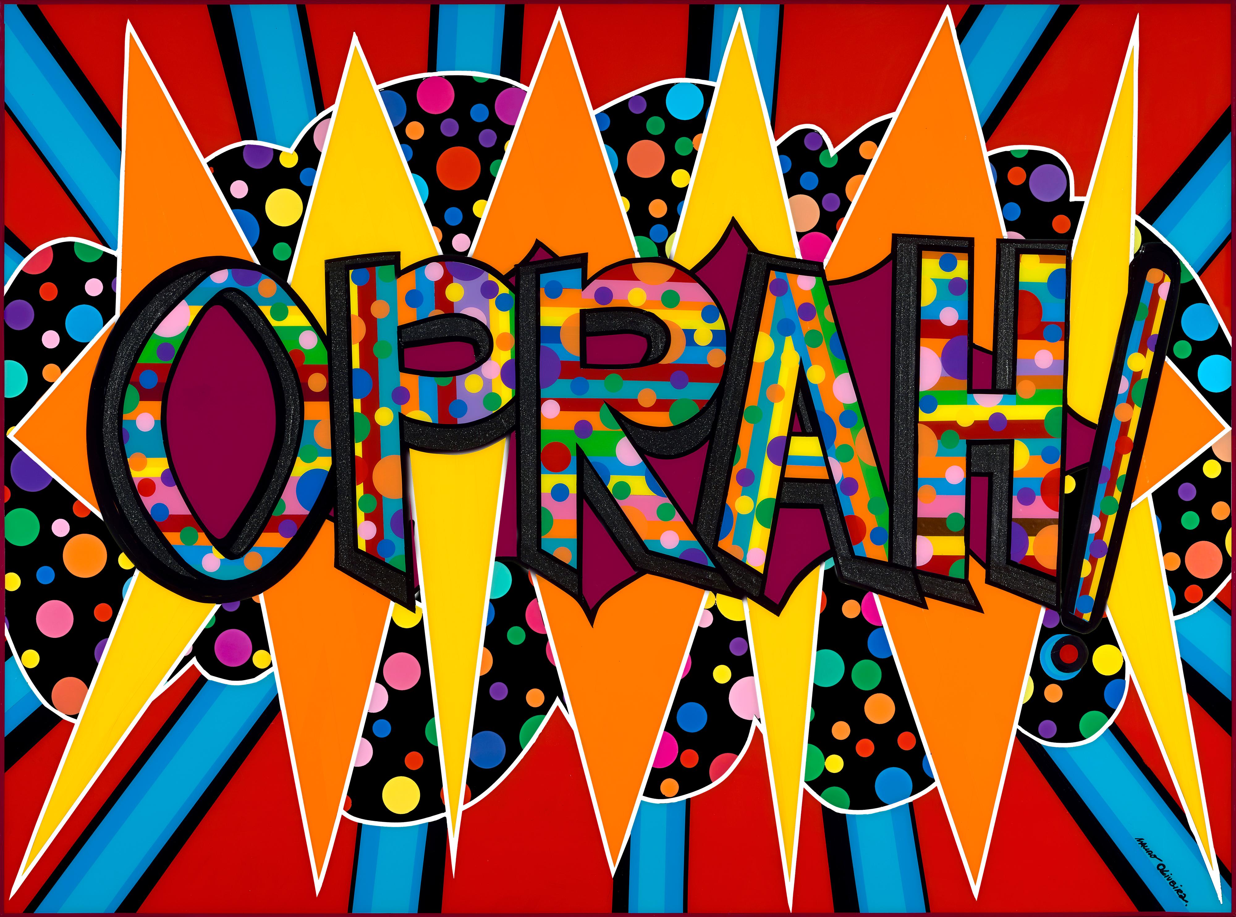 Celebrating Oprah with this unique piece by Mauro Oliveira. The colorful approach represents all the people Oprah has touched positively during her blessed life.

Limited edition of 50 museum quality Giclee prints on CANVAS, signed and numbered by