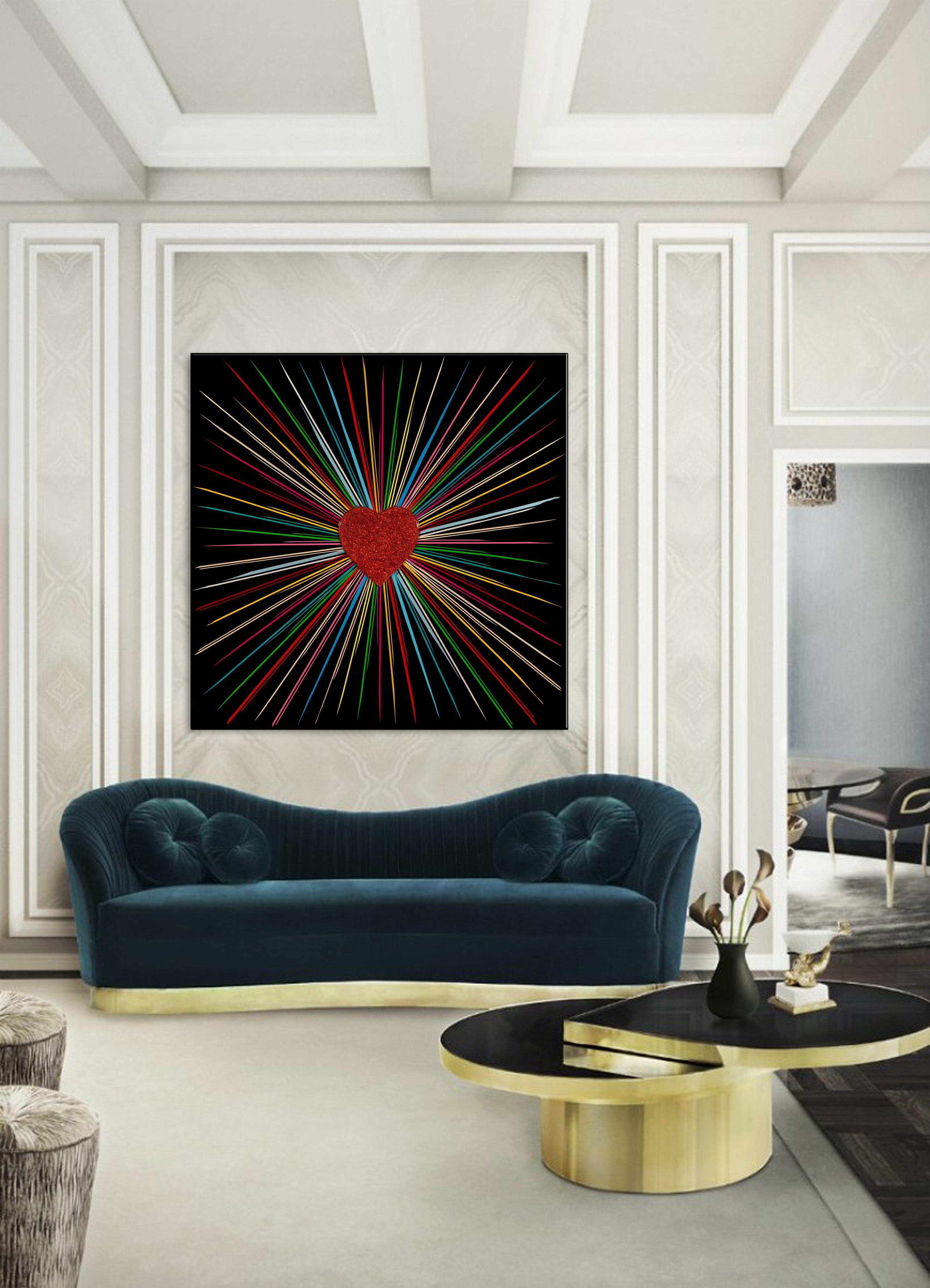 Sacred Heart (Limited Edition Print Of Only 30 Prints) - Black Figurative Print by Mauro Oliveira