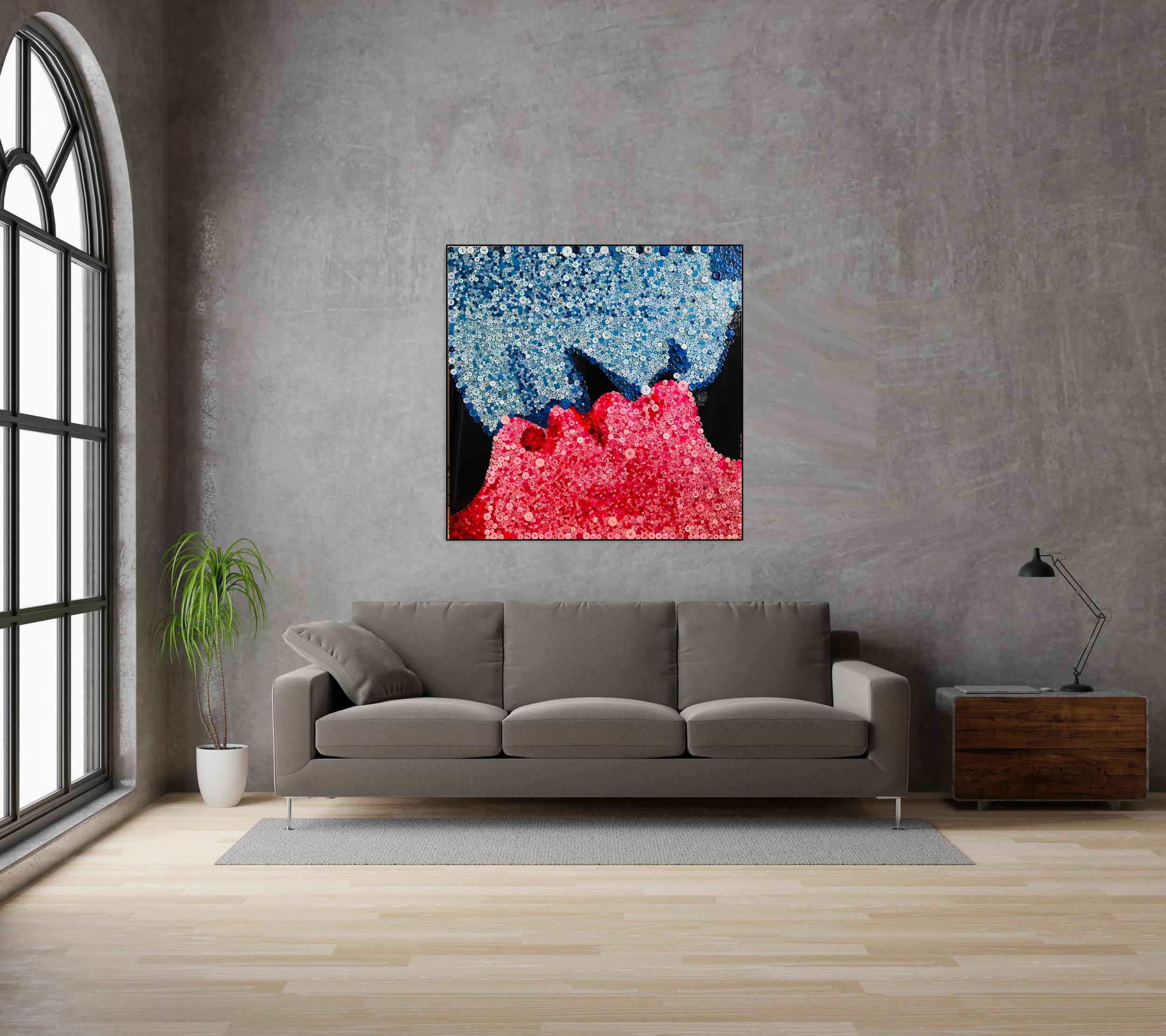 STITCHED TOGETHER LOVE (Edición Limitada De Sólo 30 Impresiones Sobre Lienzo 40X40) - Print Abstracto de Mauro Oliveira
