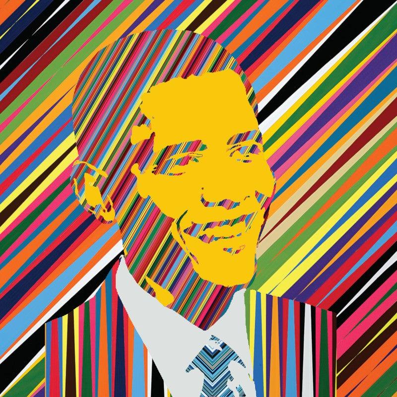 Mauro Oliveira Portrait Print – Der erste Regenbogen Präsident I. (Druck in limitierter Auflage)