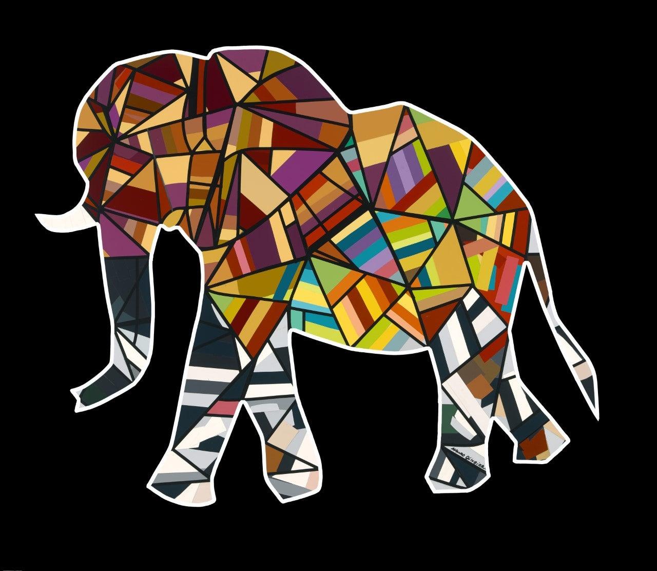 Mauro Oliveira Animal Print – Der Glücks Elefant (Limited Edition Print)