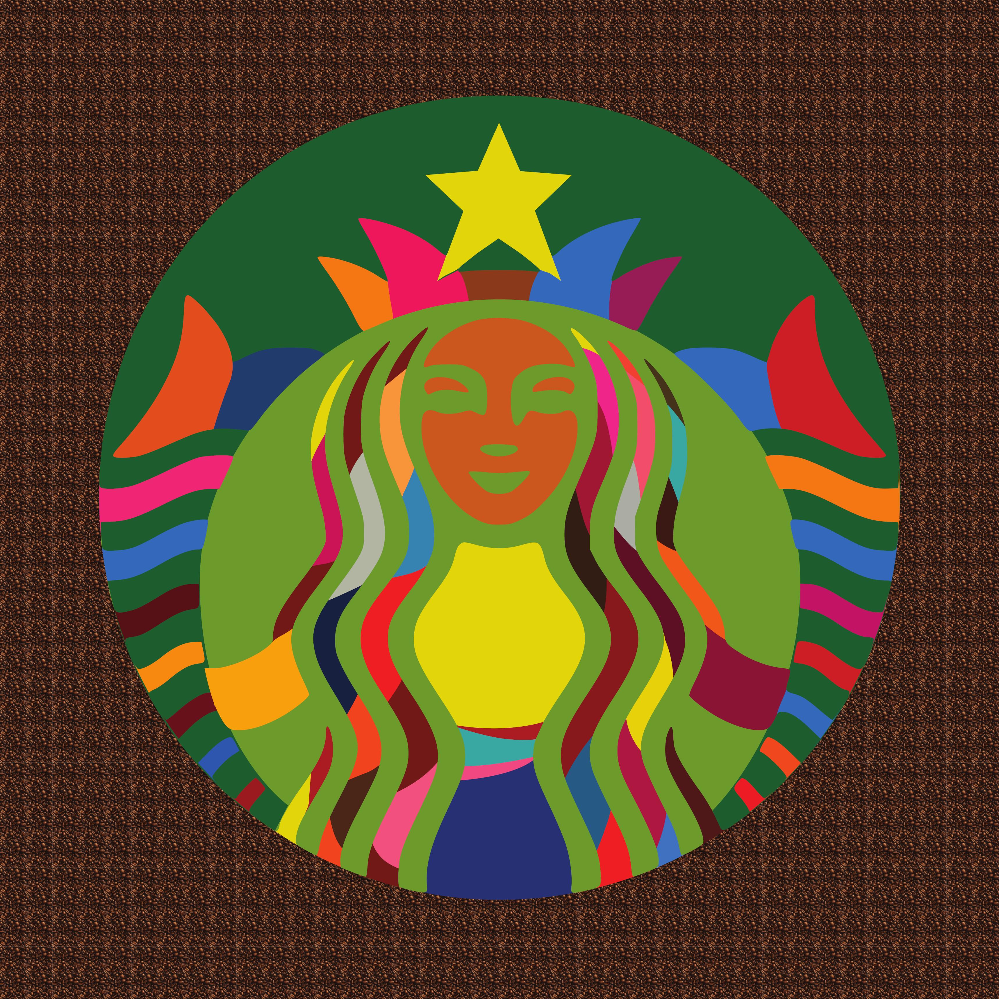 Mauro Oliveira Portrait Print - THE STARBUCKS SIREN (Limited Edition Of Only 30 Prints On Canvas)