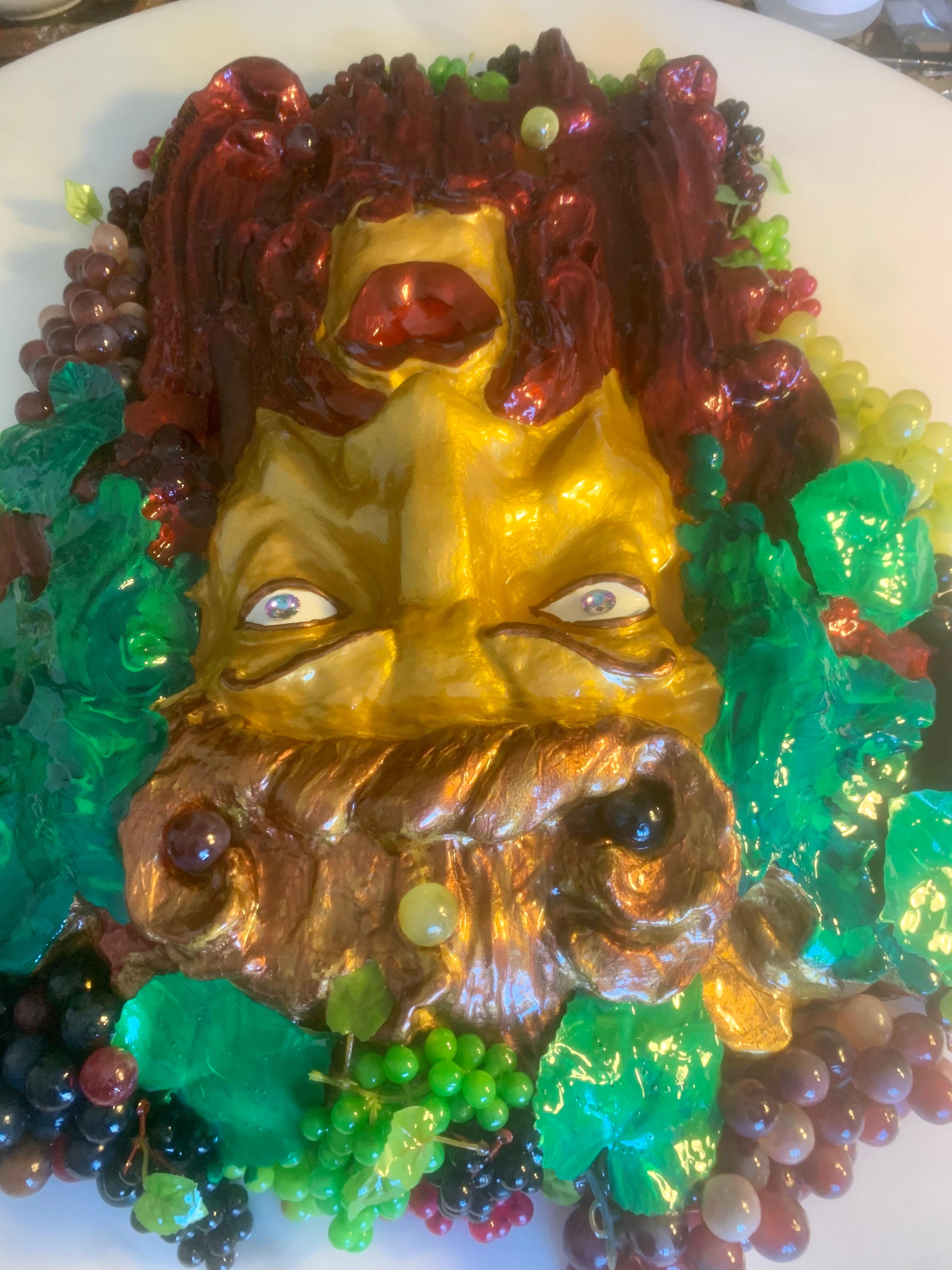 BACCHUS  - GOD OF WINE AND FUNNN (One of a kind wall sculpture) For Sale 4