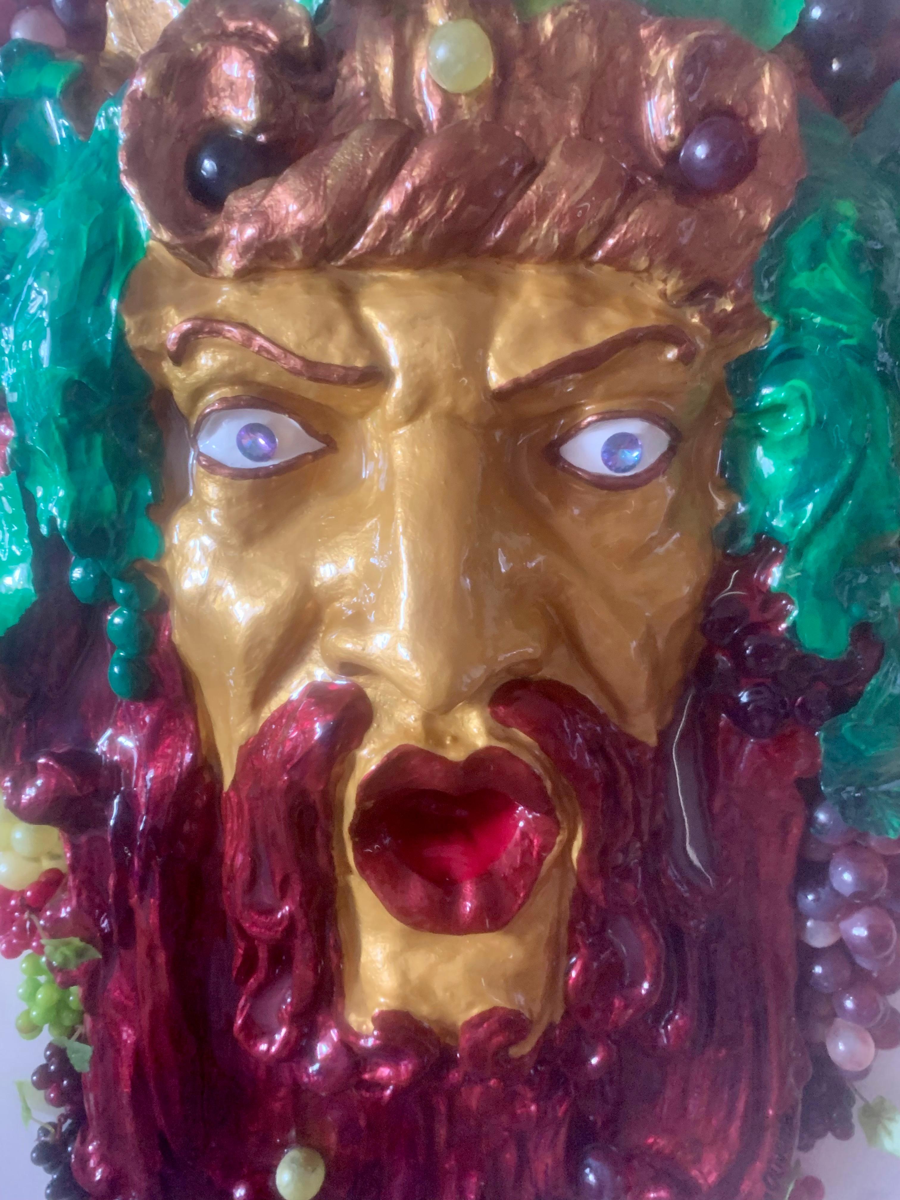 BACCHUS  - GOD OF WINE AND FUNNN (One of a kind wall sculpture) For Sale 8