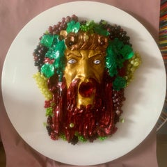 BACCHUS  - GOD OF WINE AND FUNNN (One of a kind wall sculpture)