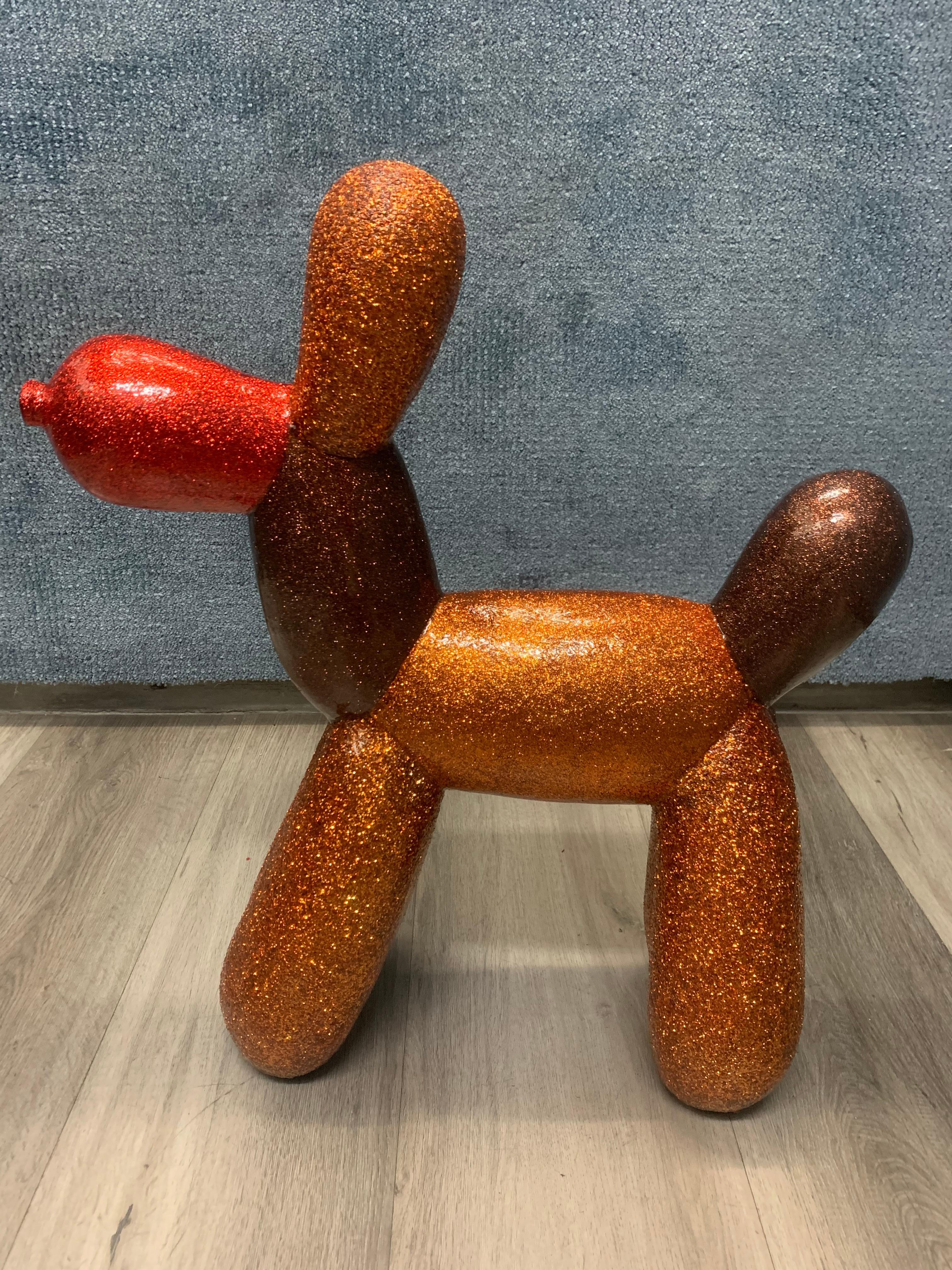 Mauro Oliveira Figurative Sculpture - BALLOON, THE RED-NOSED REINDOG!