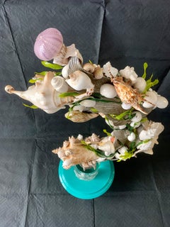 CORAL GABLES (ONE OF A KIND MIXED MEDIA BRONZE SculPTURE W / REAL SEASHELLS)