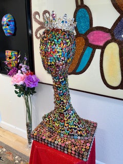 FASHION QUEEN (Original And One Of Kind Mixed Media Sculpture)