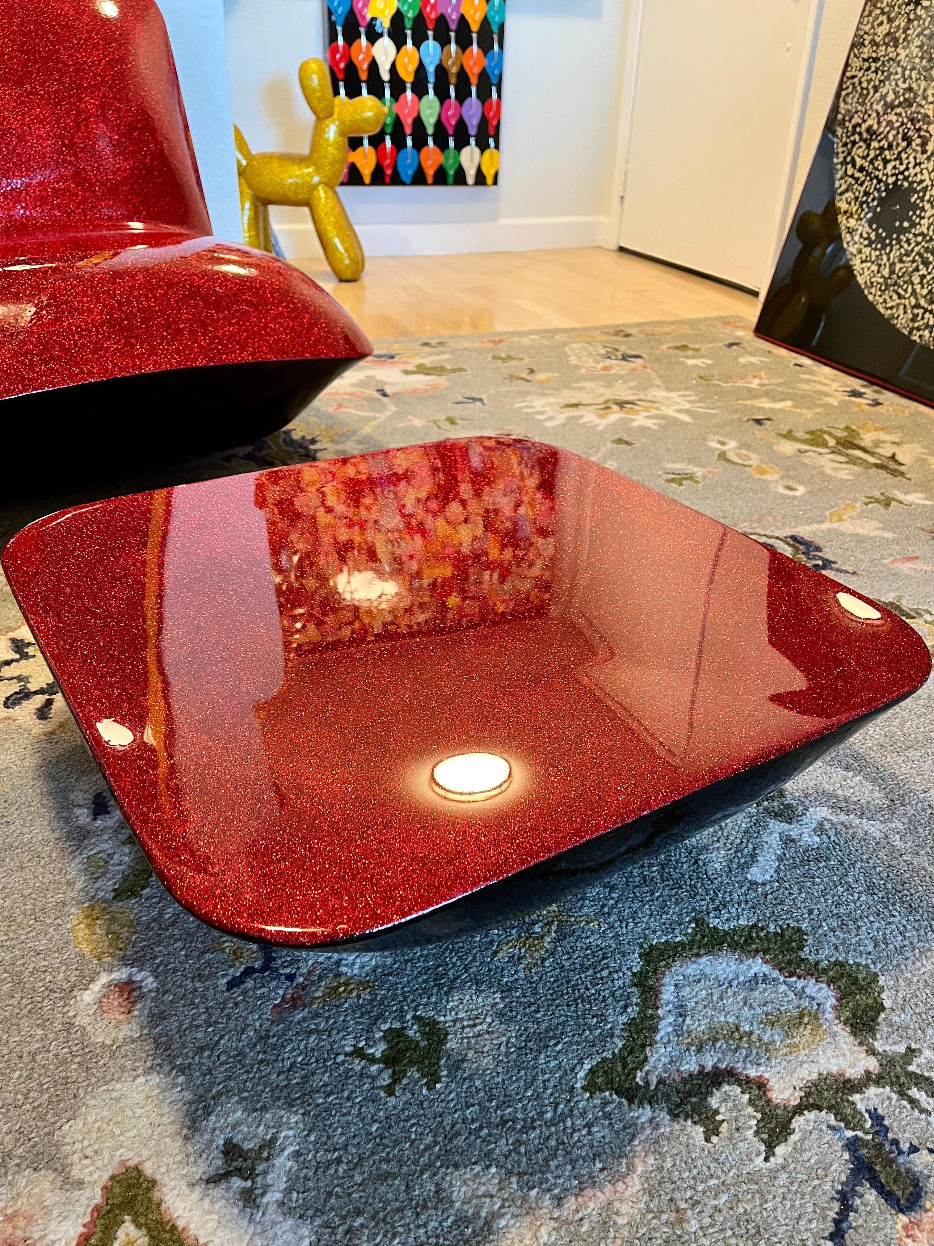 HARD CANDY GLITTER CHAIR WITH OTTOMAN I (One Of a Kind Functional Art) 6