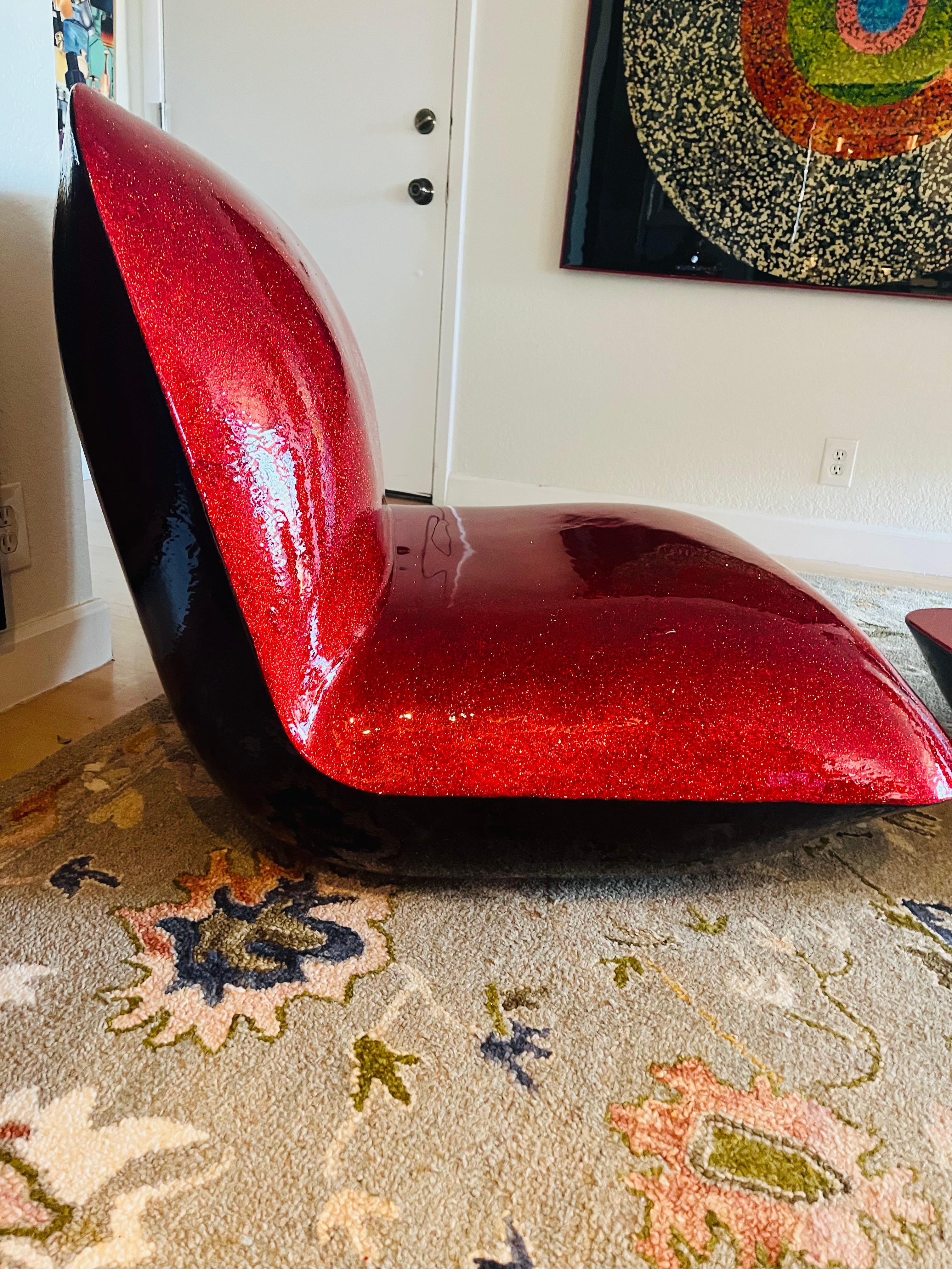HARD CANDY GLITTER CHAIR WITH OTTOMAN I (One Of a Kind Functional Art) 1