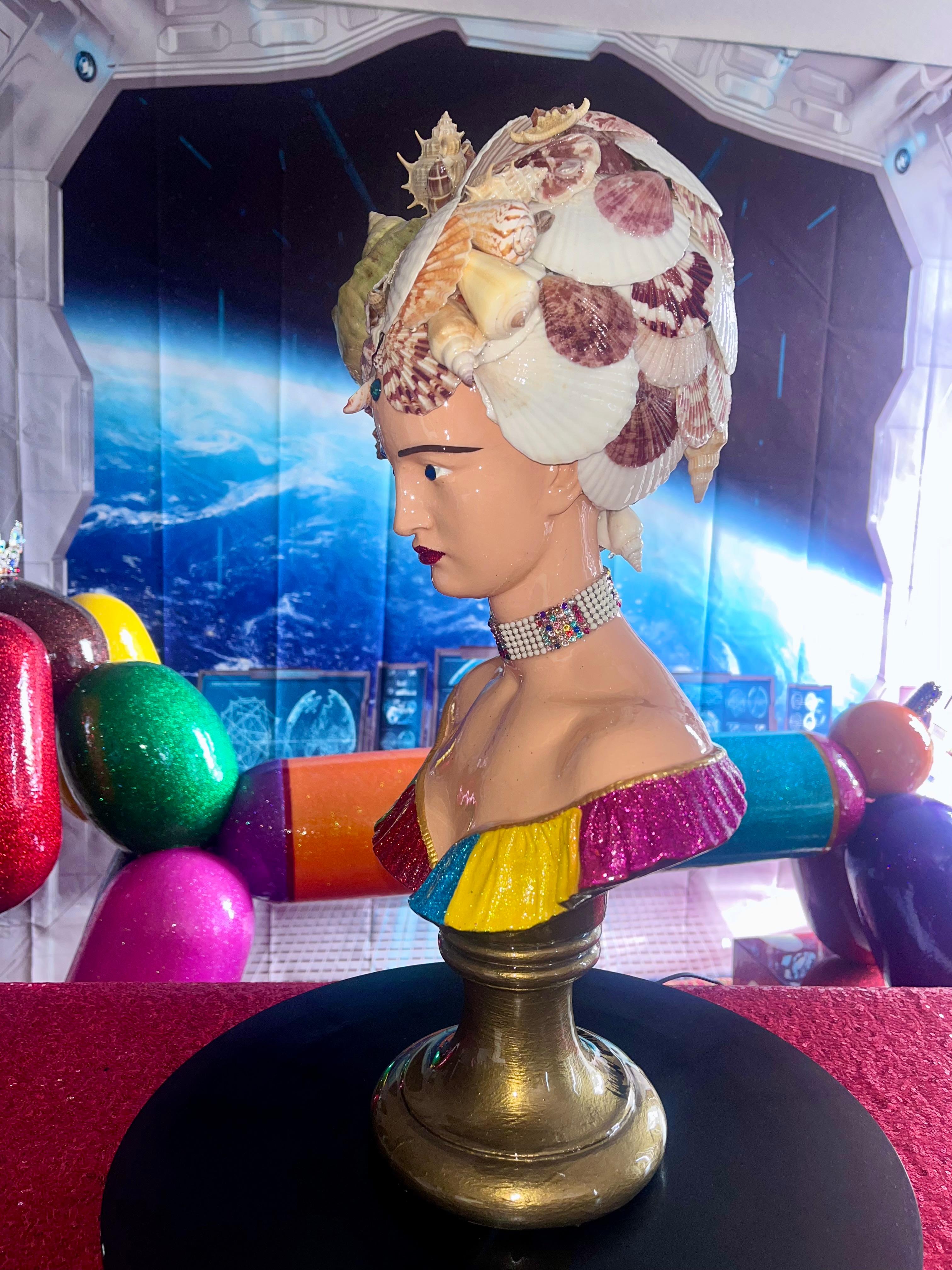 'I Like When You Call Me Senhorita' III (Orig. Female Bust With Real Seashells) For Sale 5