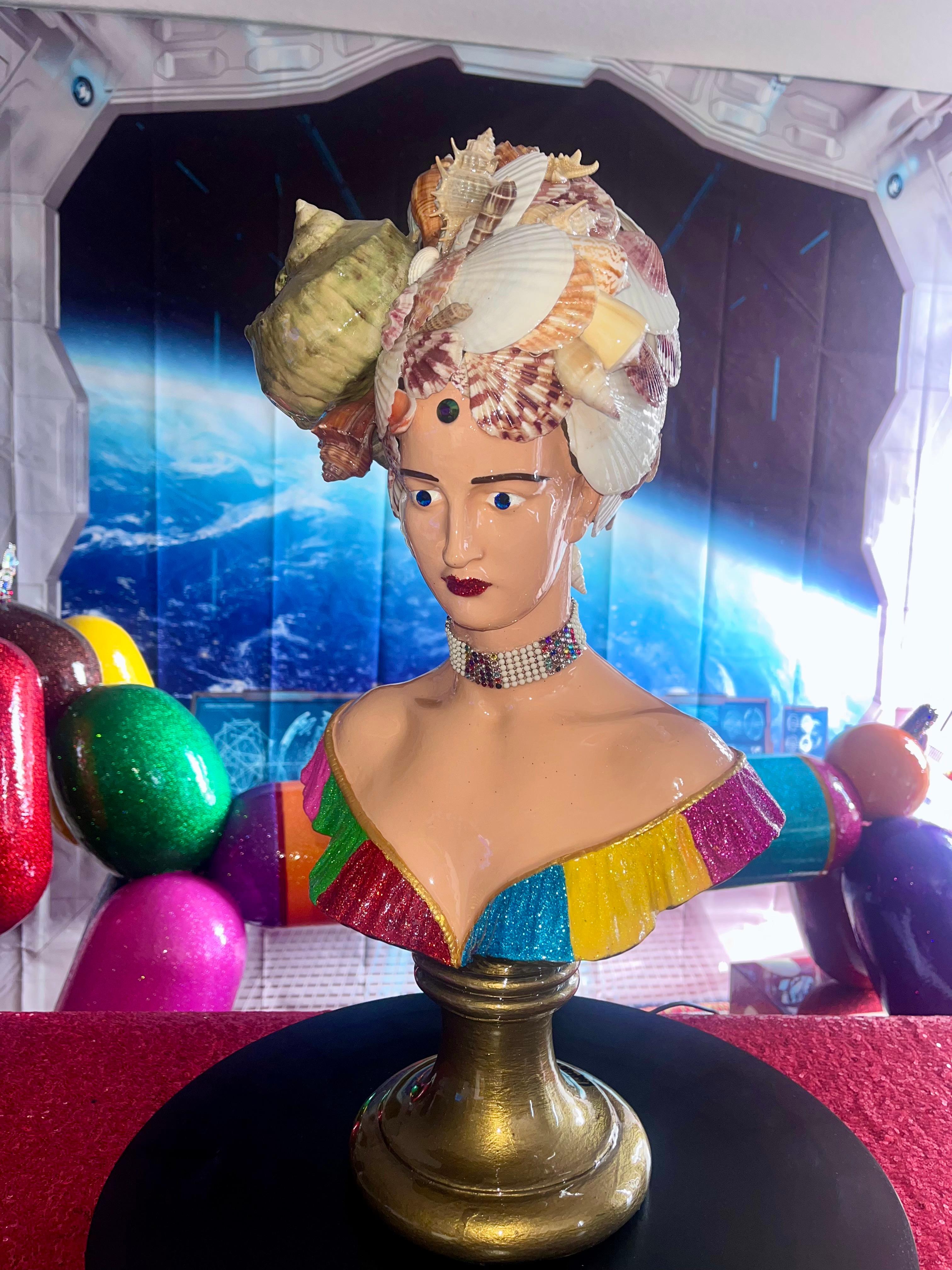 'I Like When You Call Me Senhorita' III (Orig. Female Bust With Real Seashells) For Sale 6