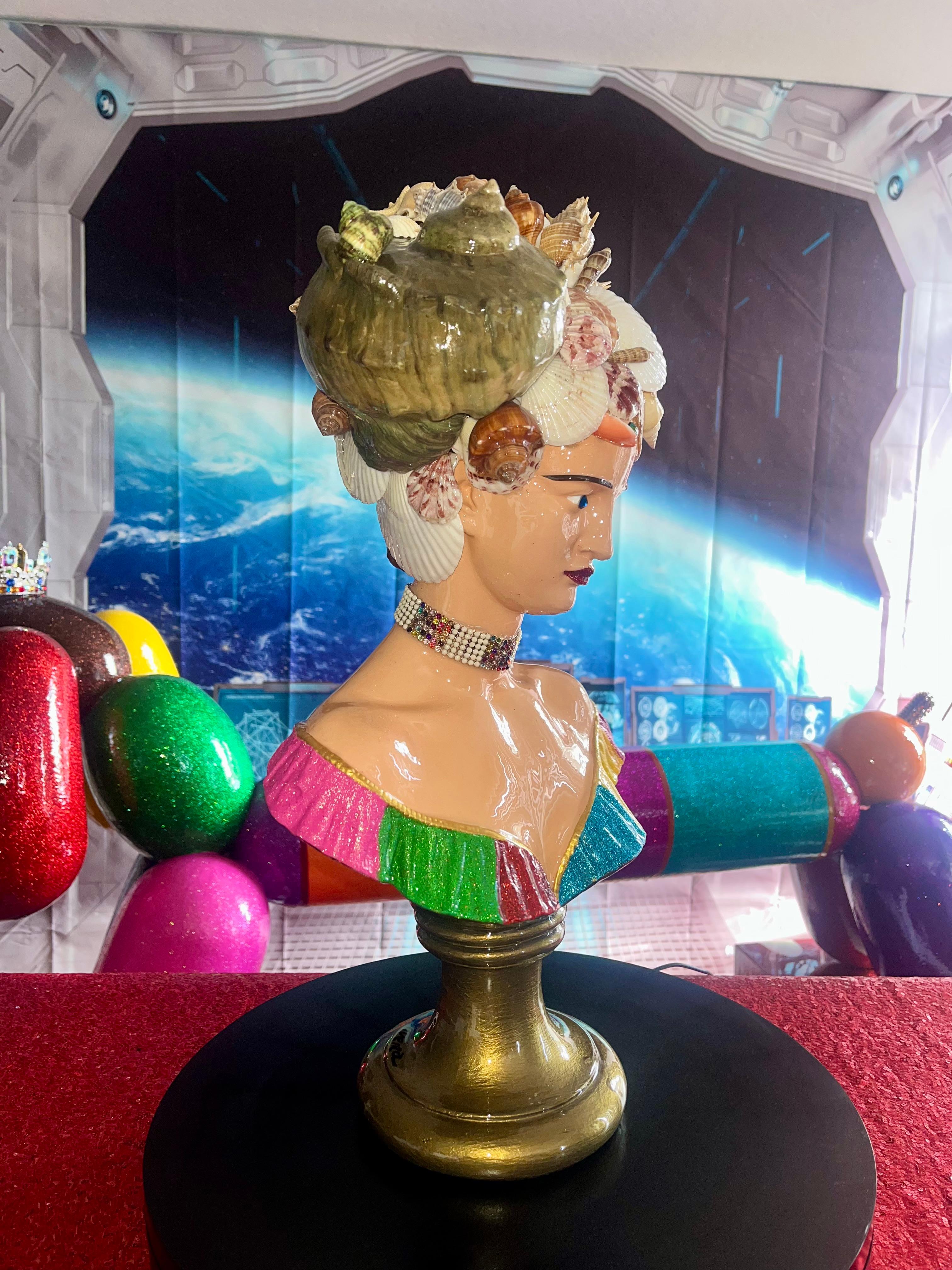 'I Like When You Call Me Senhorita' III (Orig. Female Bust With Real Seashells) For Sale 7