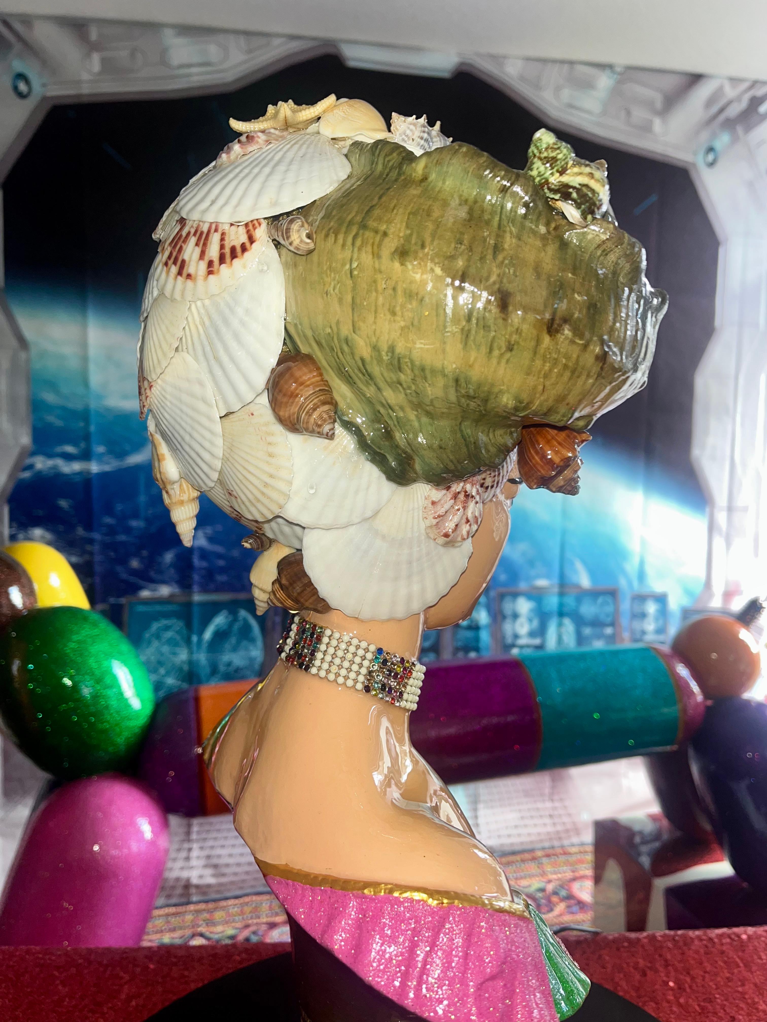 'I Like When You Call Me Senhorita' III (Orig. Female Bust With Real Seashells) For Sale 8