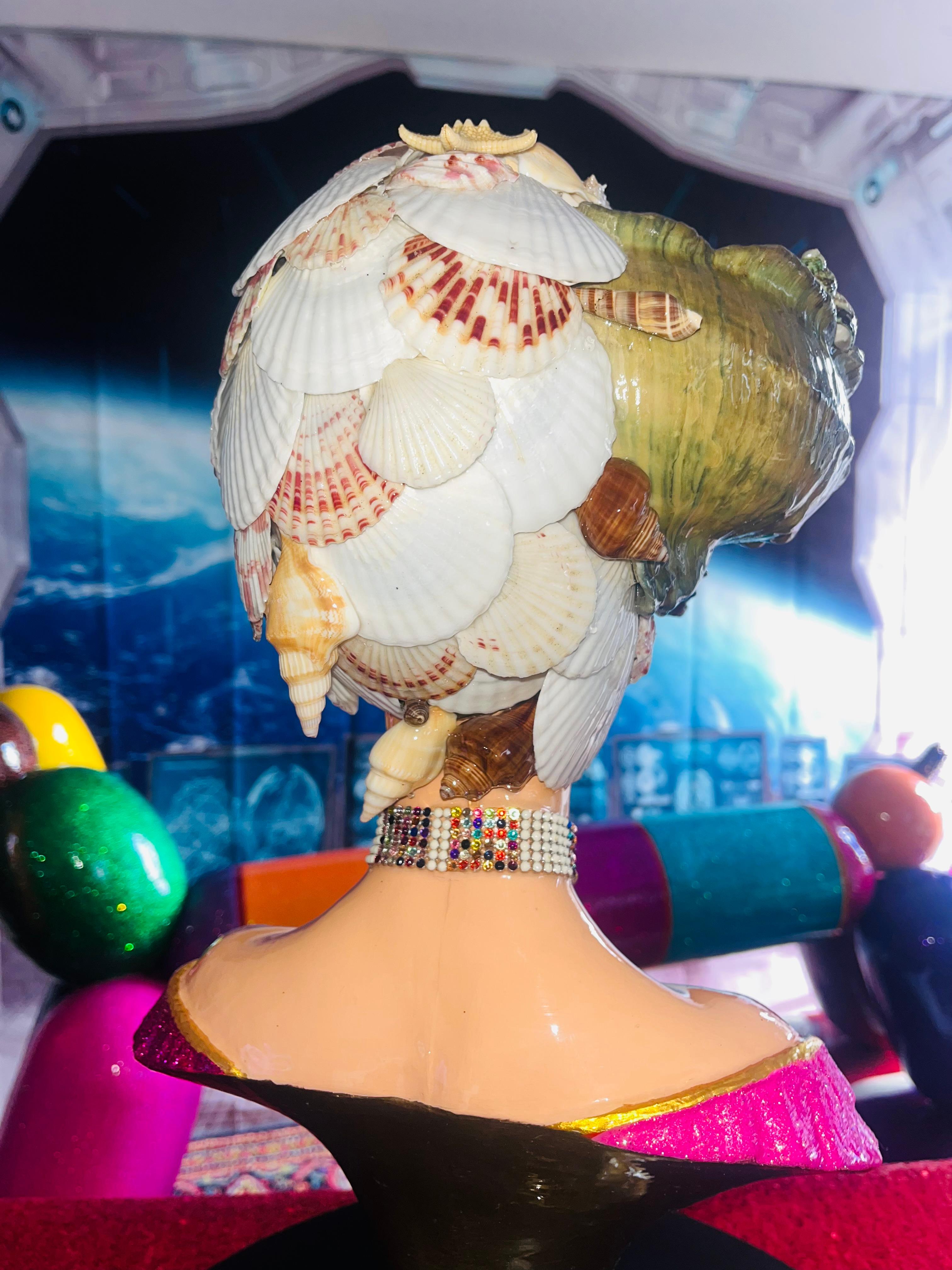 'I Like When You Call Me Senhorita' III (Orig. Female Bust With Real Seashells) For Sale 9