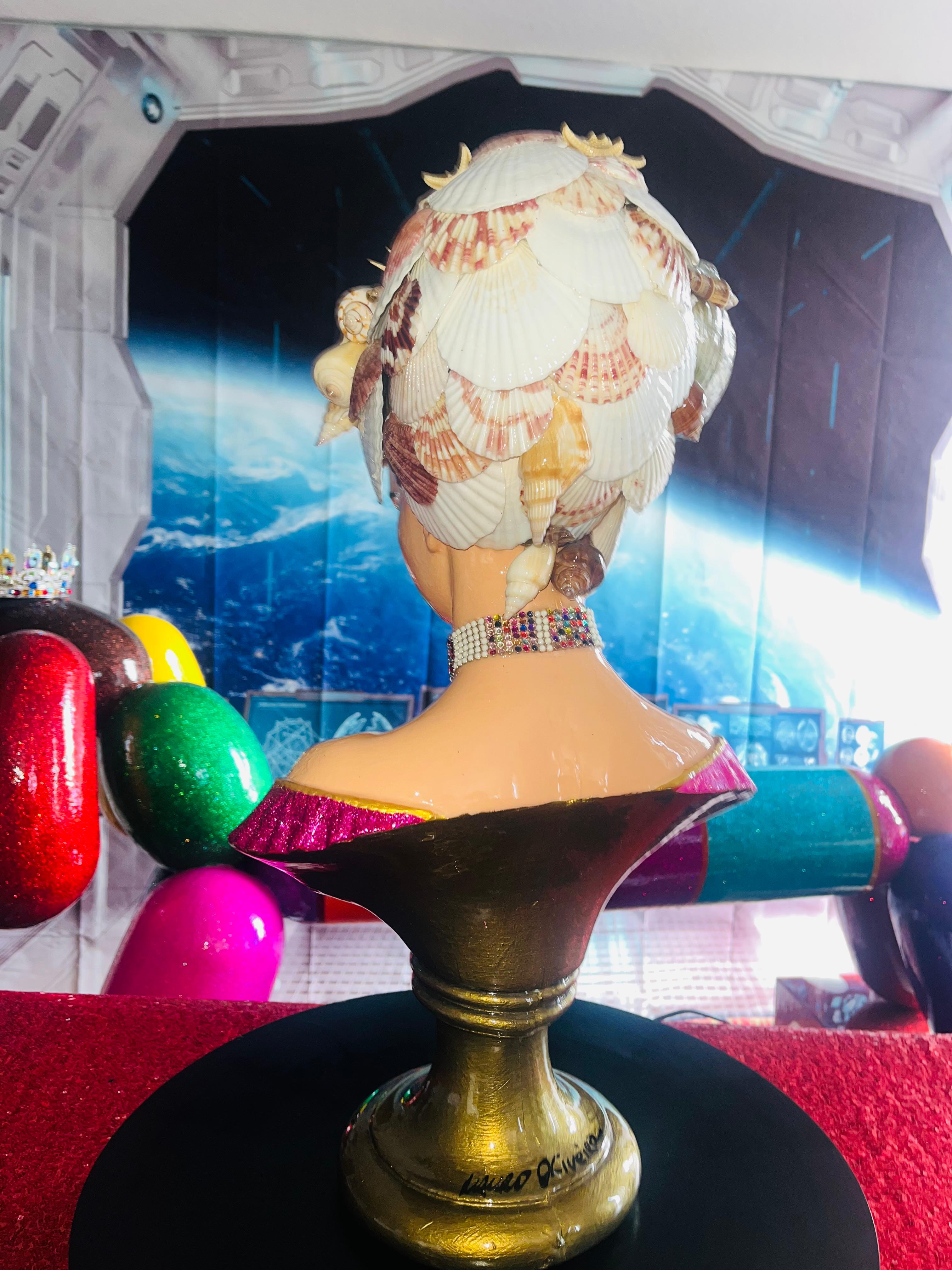 'I Like When You Call Me Senhorita' III (Orig. Female Bust With Real Seashells) For Sale 10