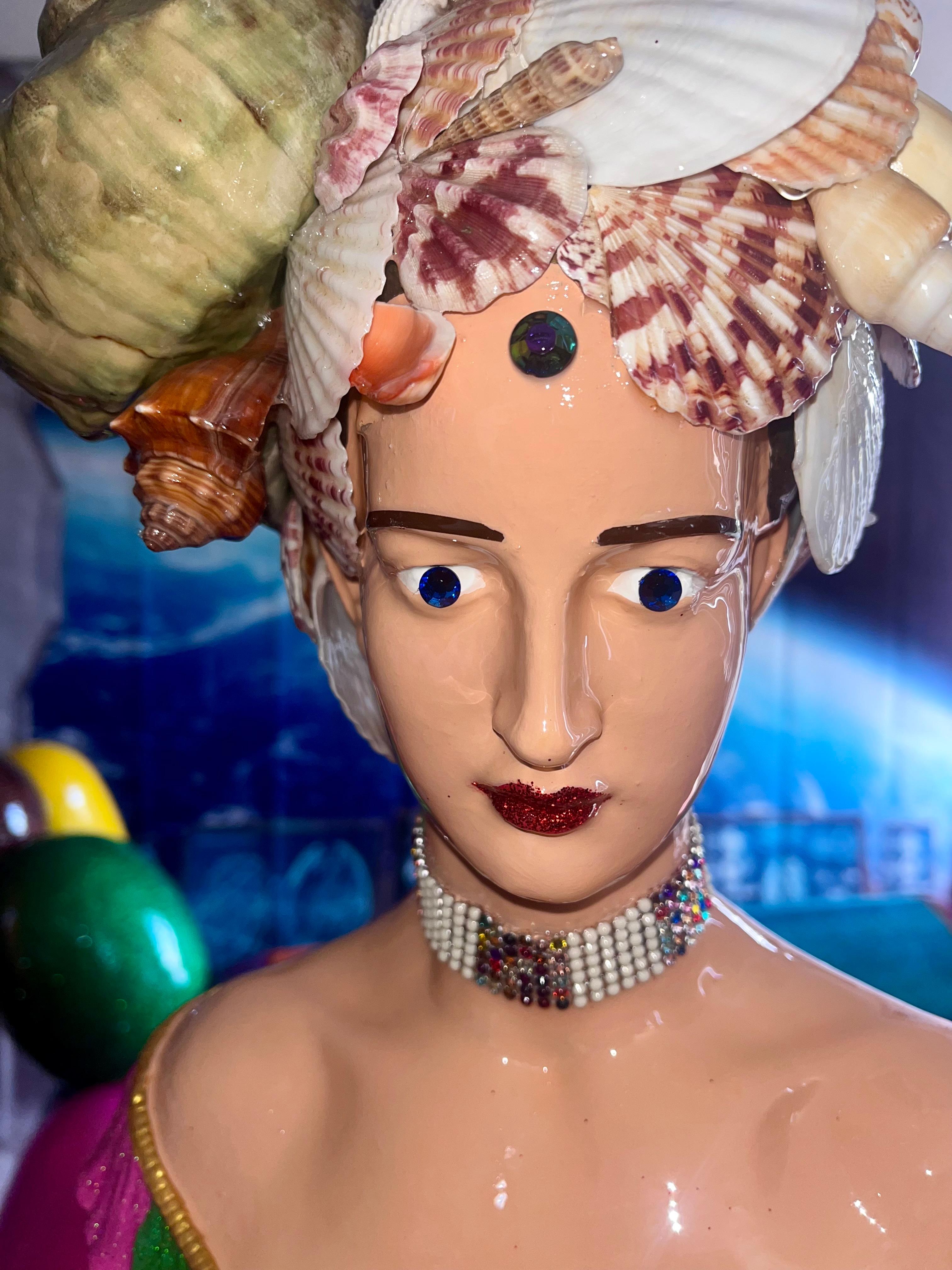 **FALL SUPER SALE TIL OCT. 13TH - TAKE ADVANTAGE OF IT**

The Senhorita Bust Series by Mauro Oliveira. Each one is one of a kind in colors and original seashells head arrangement.

>>FREE SHIPPING<<

This is the third of the series and it's getting