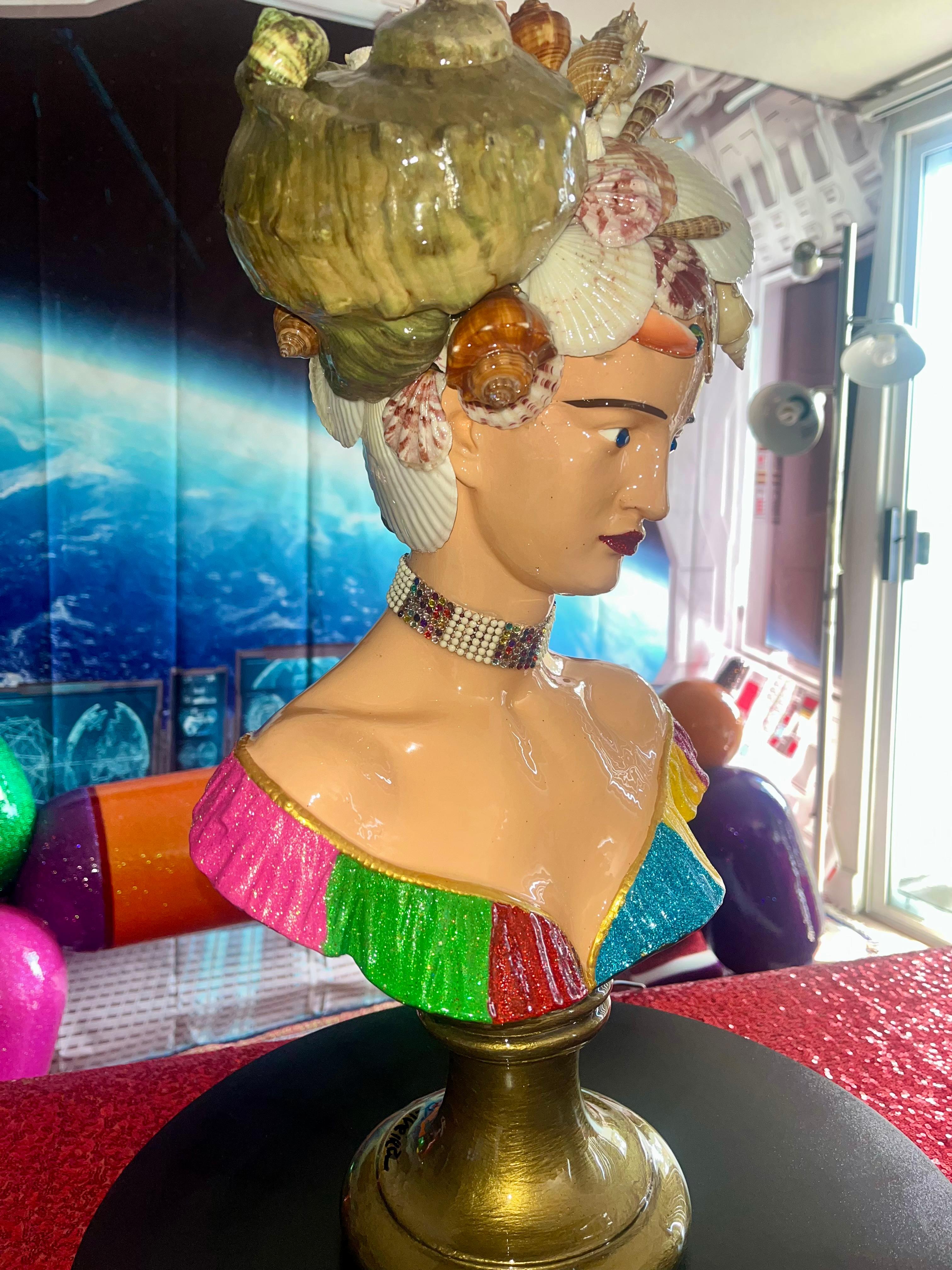 'I Like When You Call Me Senhorita' III (Orig. Female Bust With Real Seashells) For Sale 1