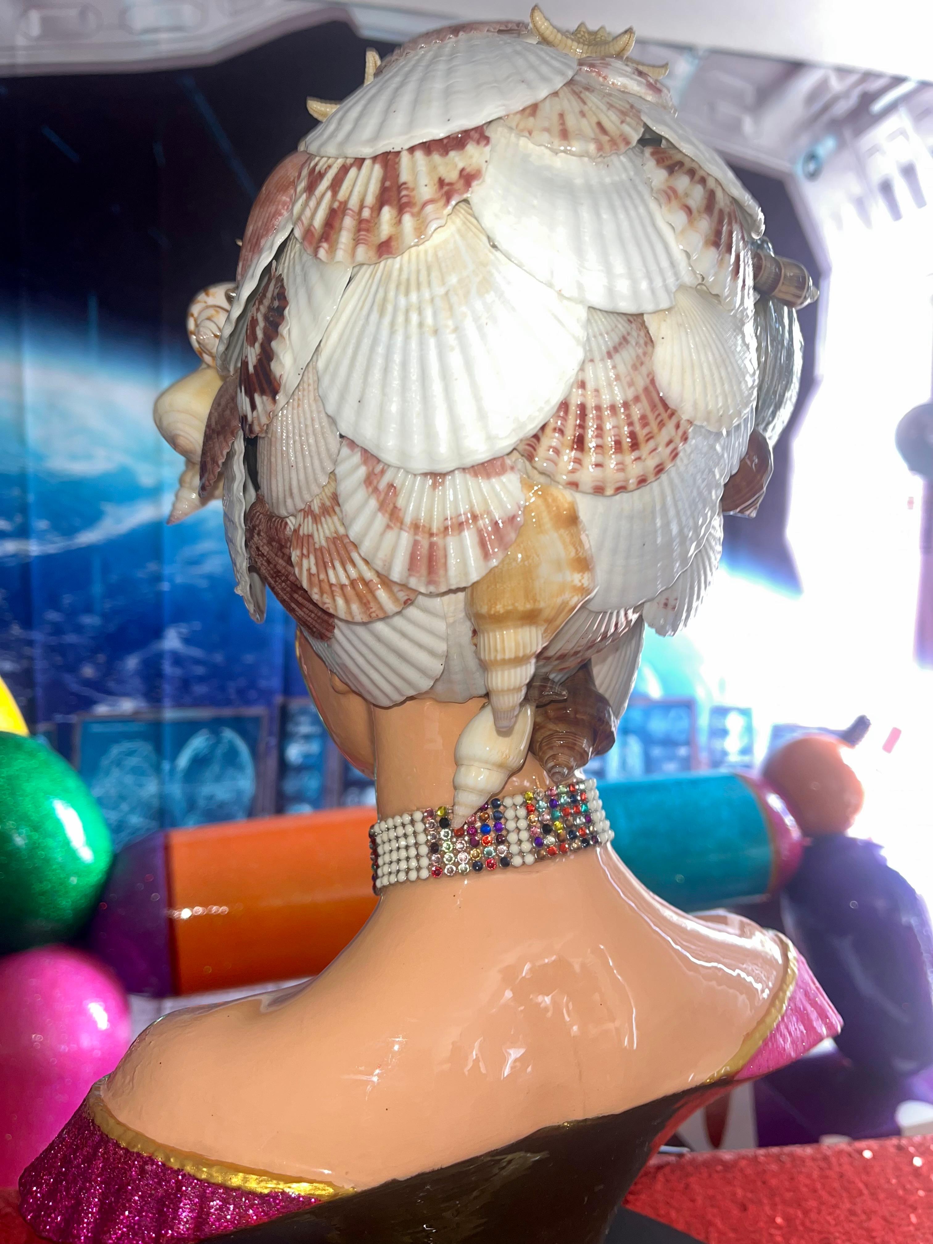'I Like When You Call Me Senhorita' III (Orig. Female Bust With Real Seashells) For Sale 3