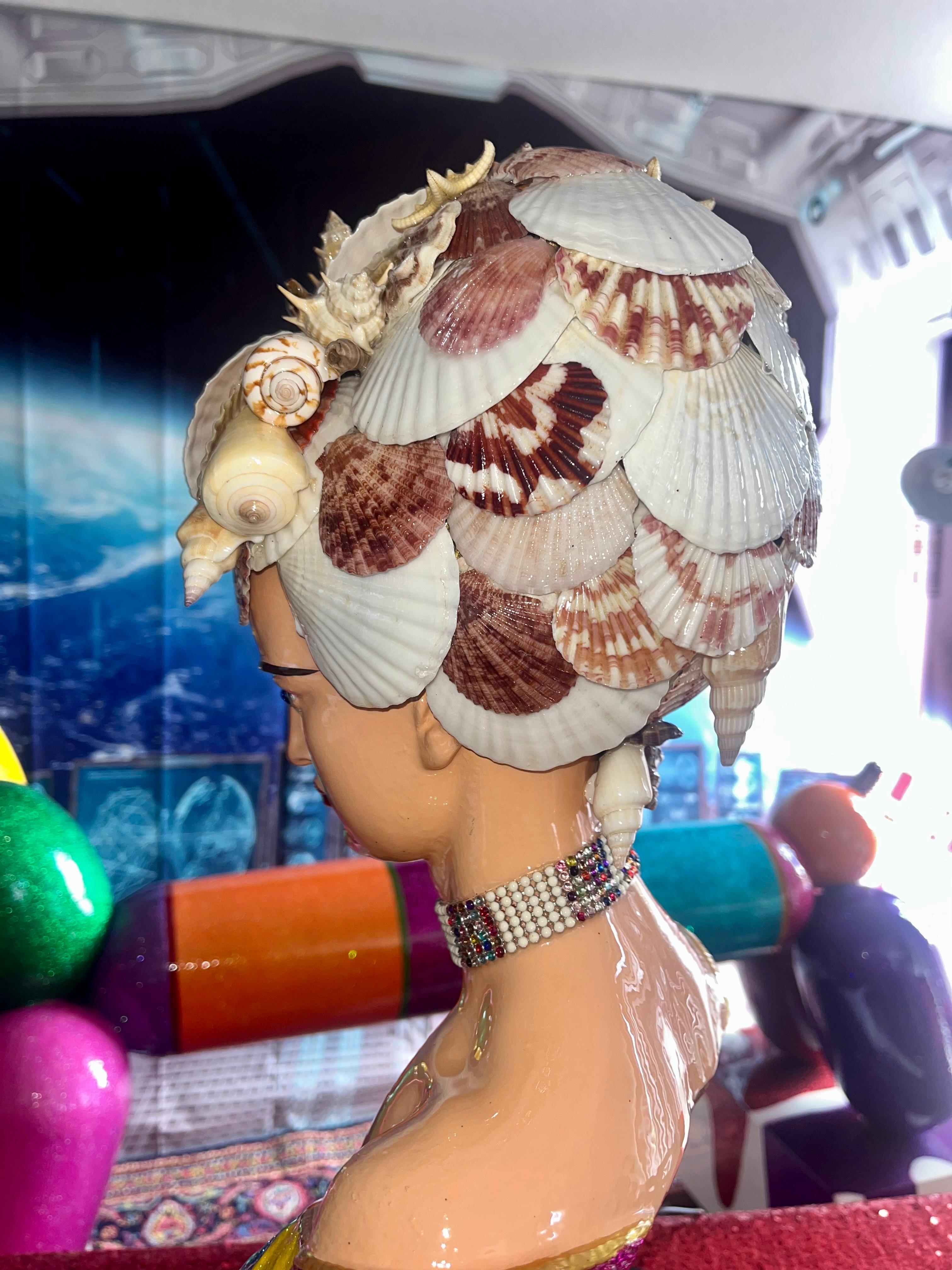 'I Like When You Call Me Senhorita' III (Orig. Female Bust With Real Seashells) For Sale 4