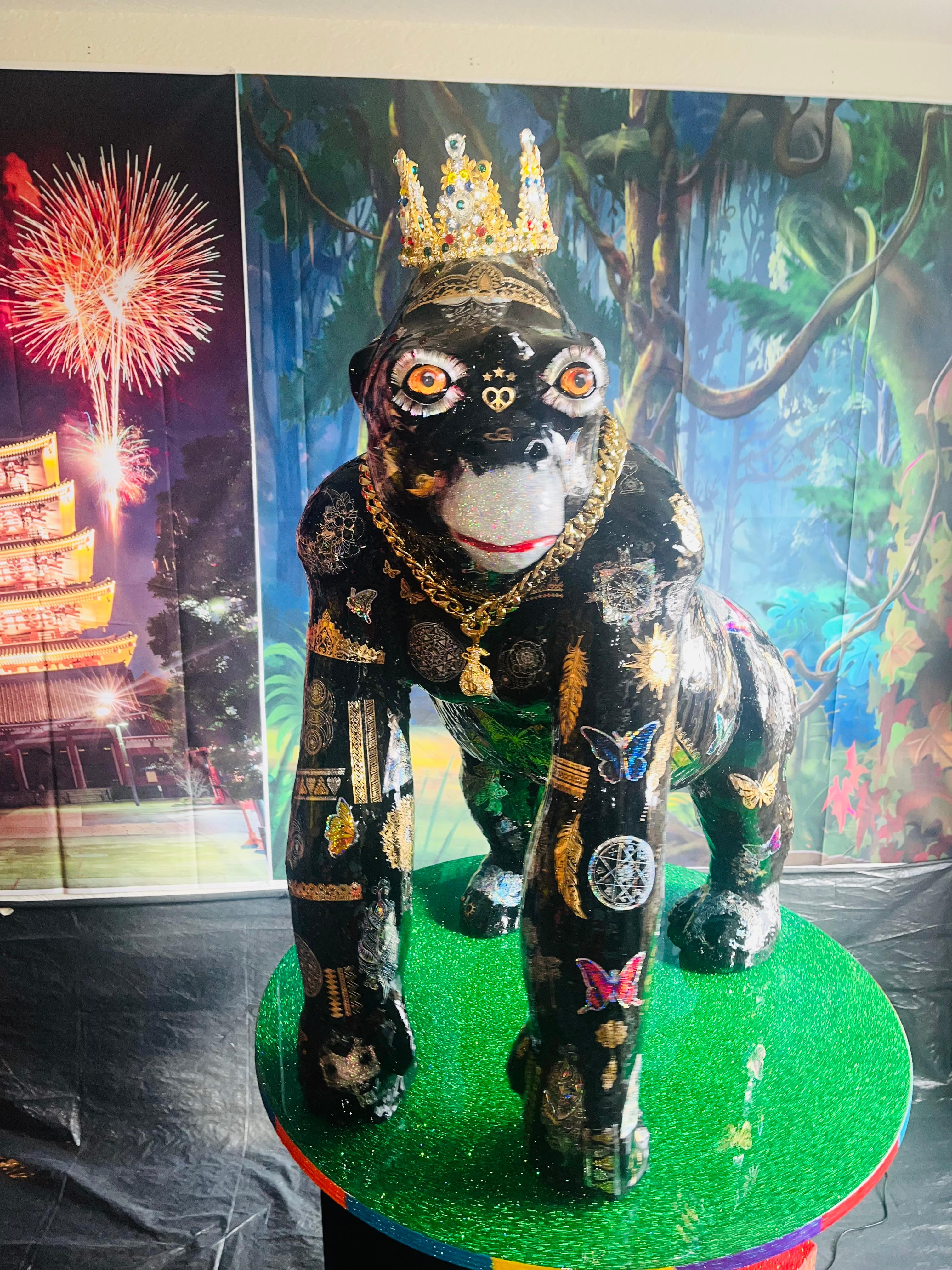 King Groovy Gorgeous Of Congo (Einzigartige Gorilla-Skulptur-Meisterwerk von König Groovy) im Angebot 5