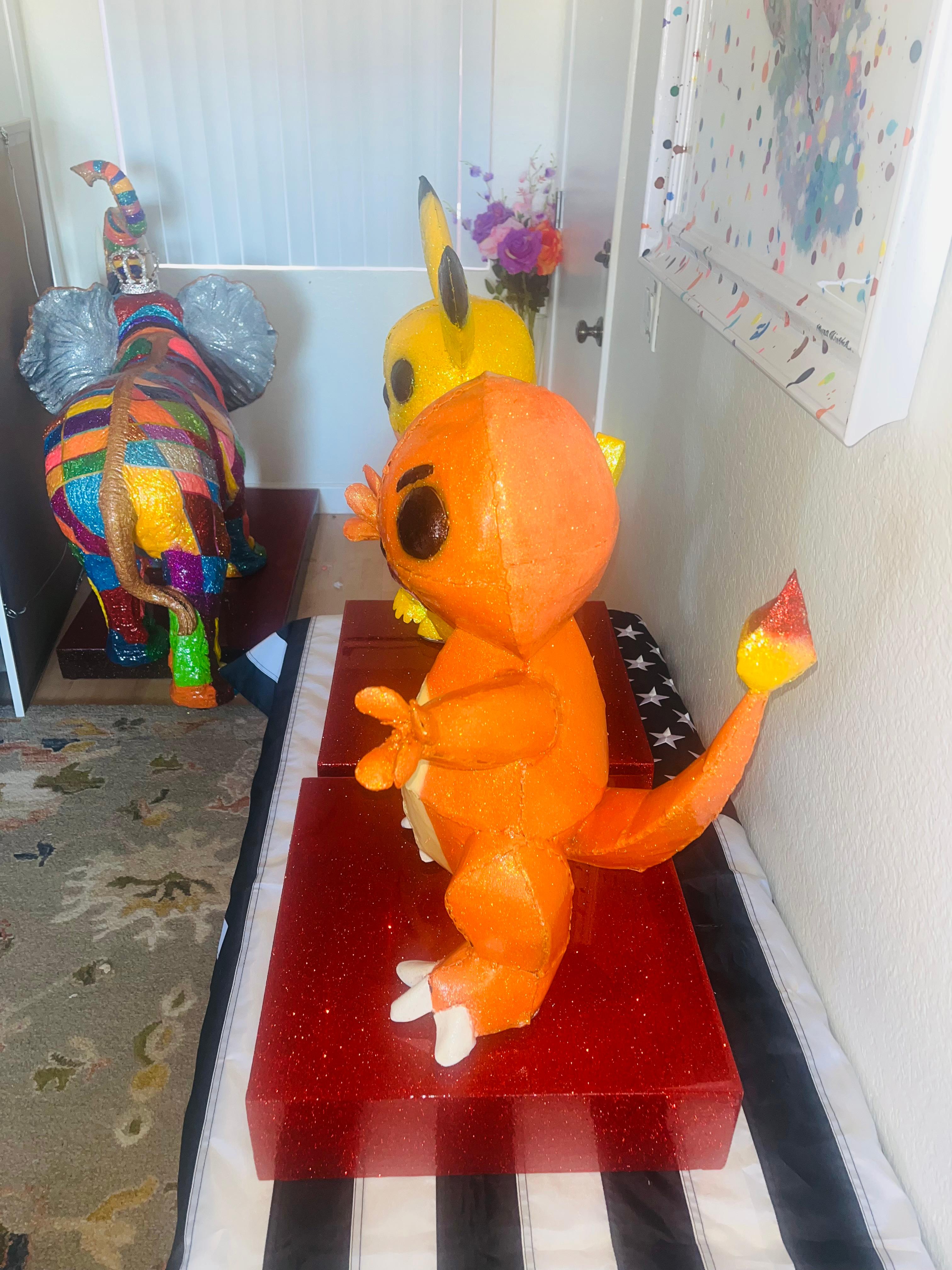 Pikachu & Charmander - 2 Of A kind Metal Pokemon Sculptures For Sale 6