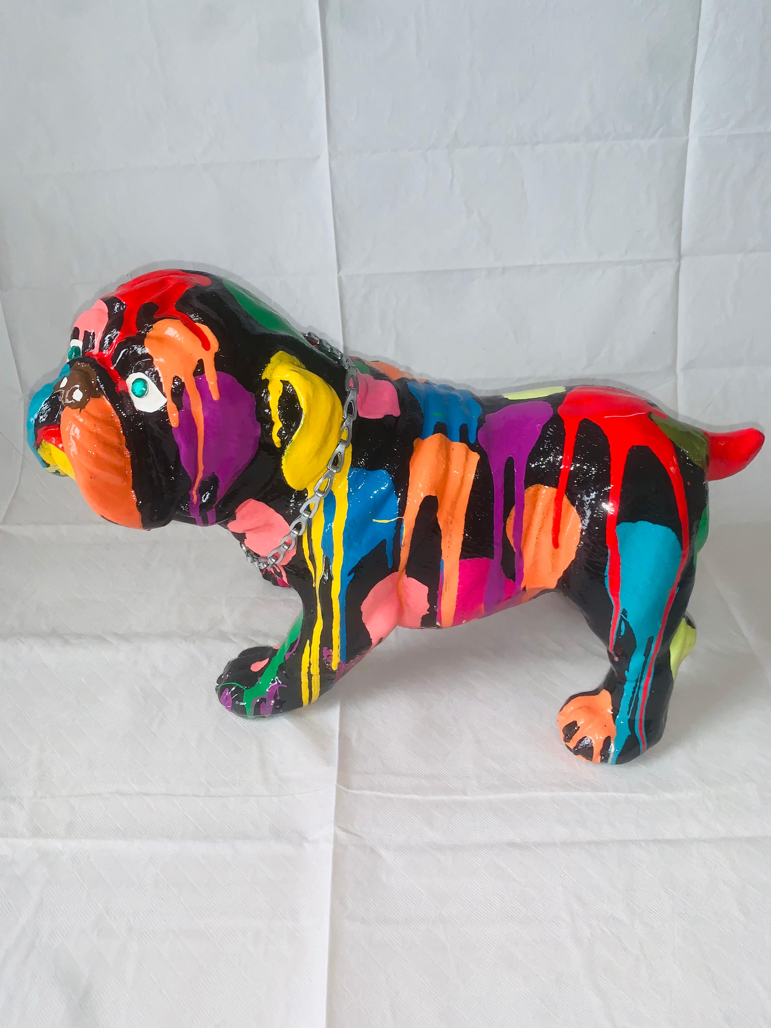 Pop Puppies I (Original English Bulldog Sculpture - Black) 1