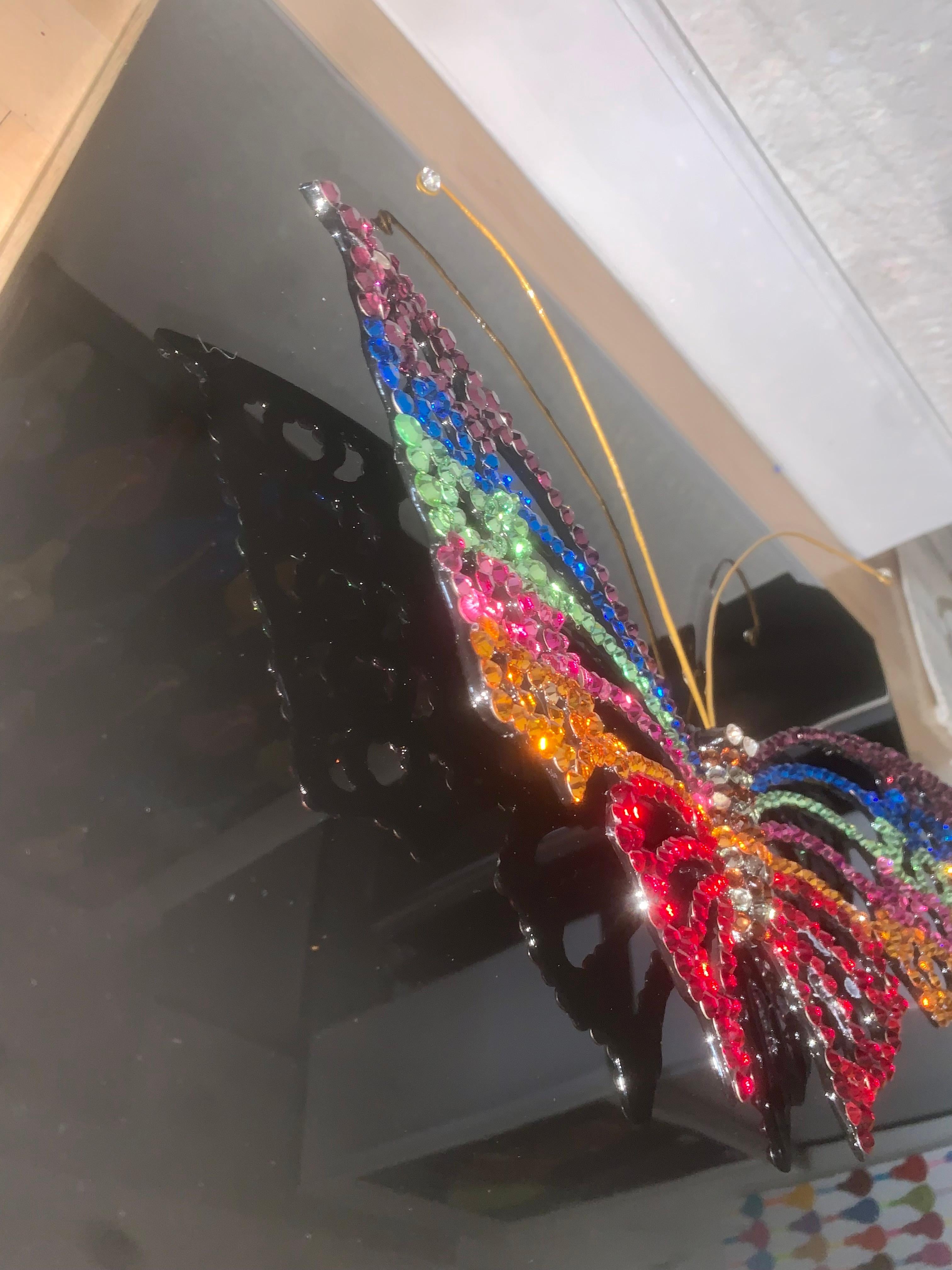 PRIDE BUTTERFLY (One of a Kind Swarovski Mixed Media Sculpture) 5