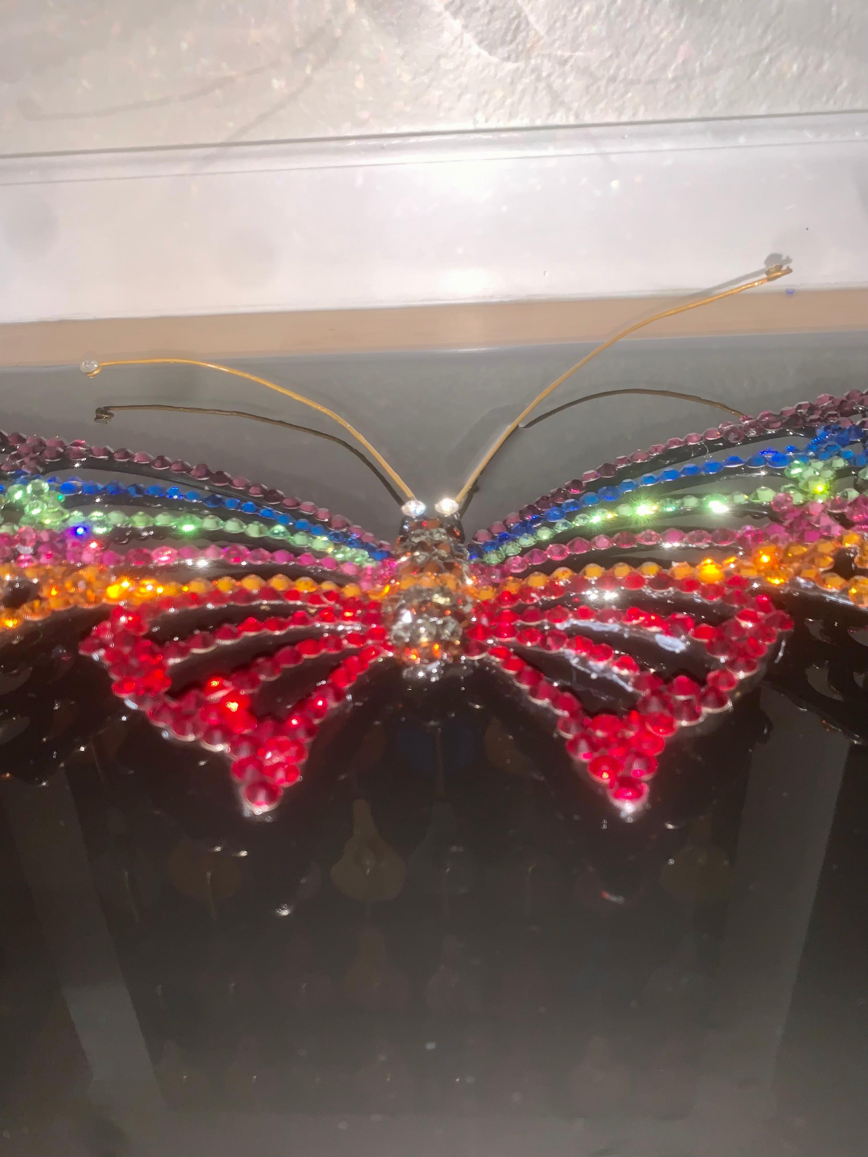PRIDE BUTTERFLY (One of a Kind Swarovski Mixed Media Sculpture) 6