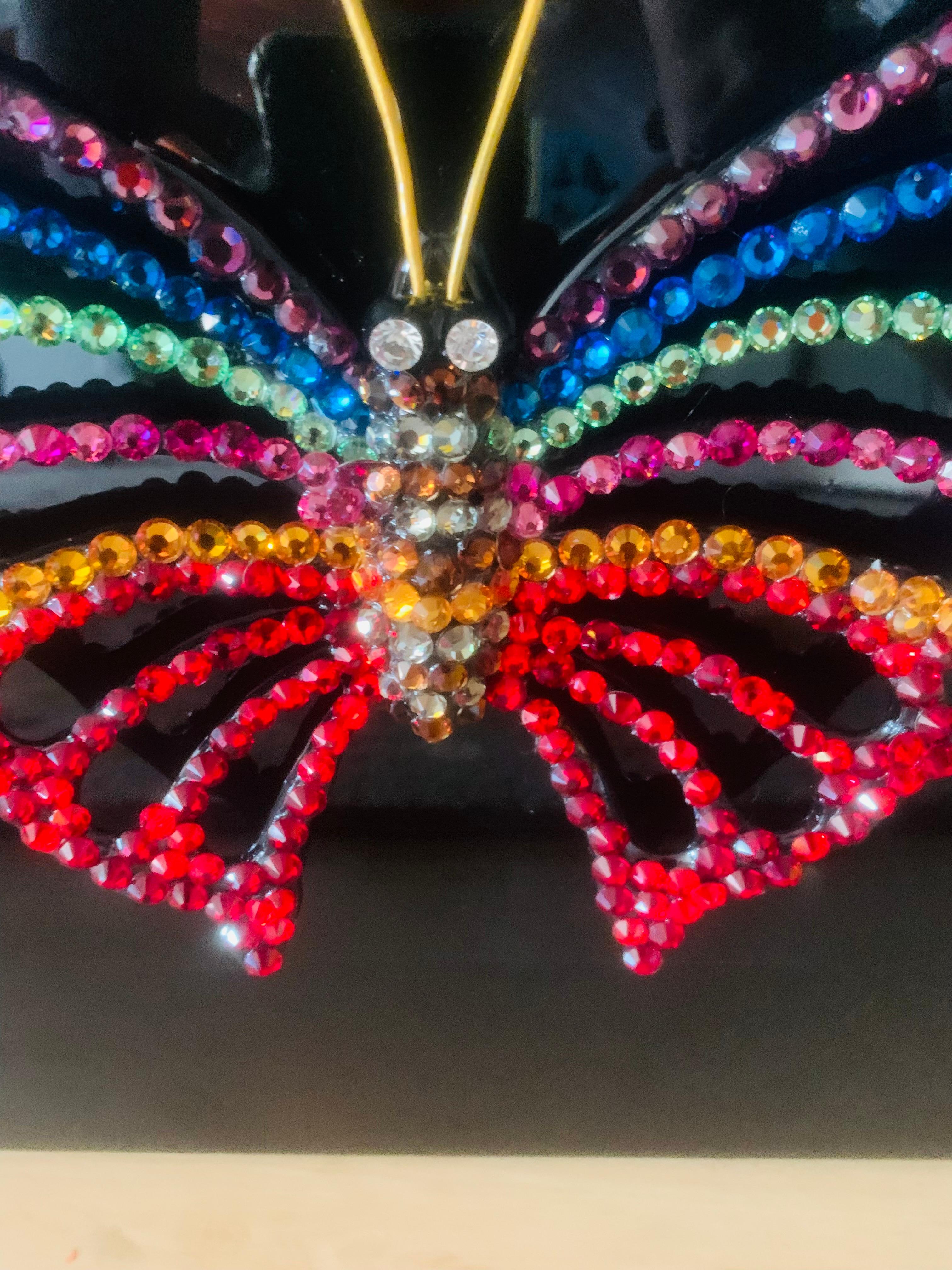 PRIDE BUTTERFLY (One of a Kind Swarovski Mixed Media Sculpture) 7