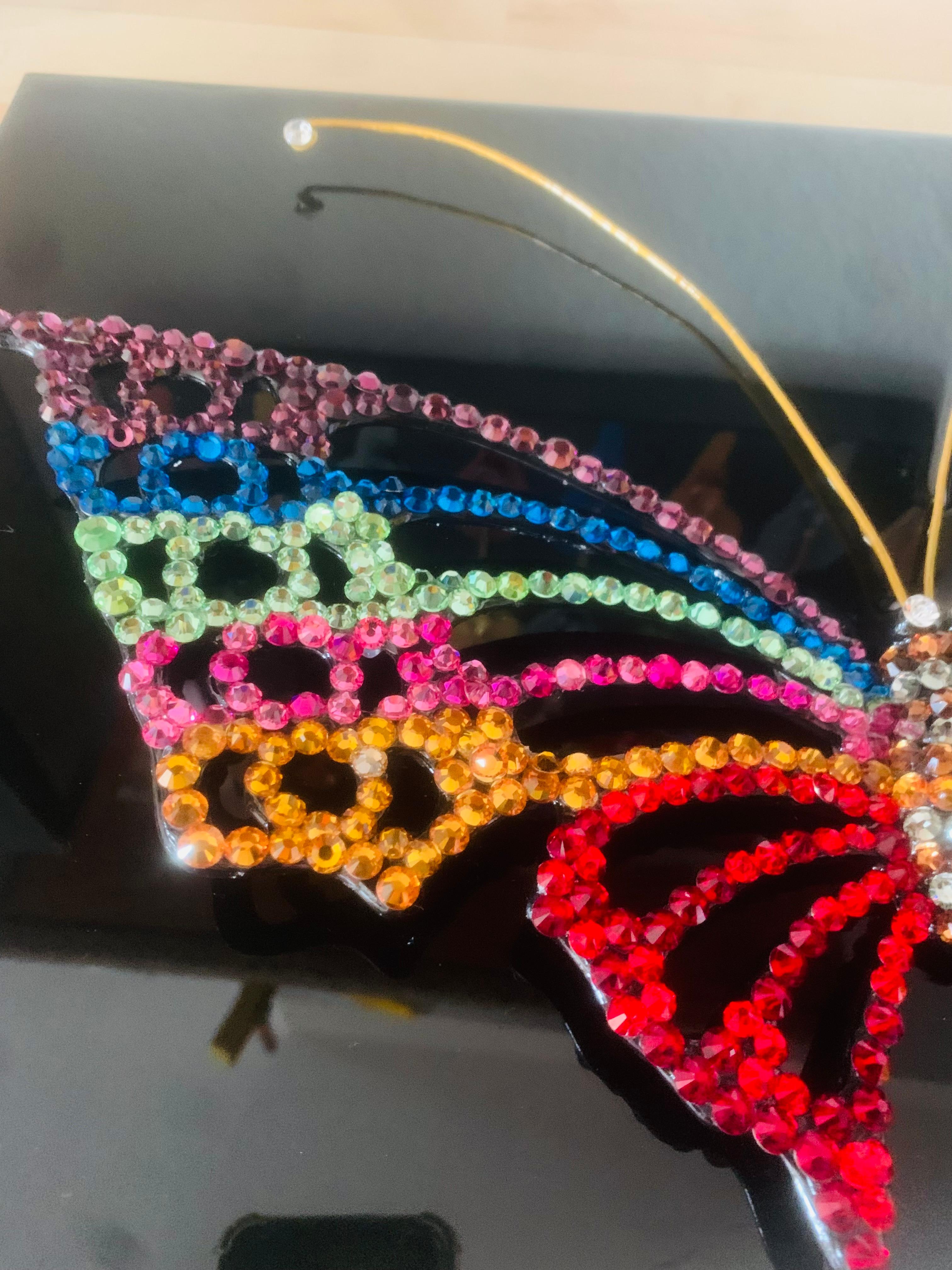 PRIDE BUTTERFLY (One of a Kind Swarovski Mixed Media Sculpture) 11