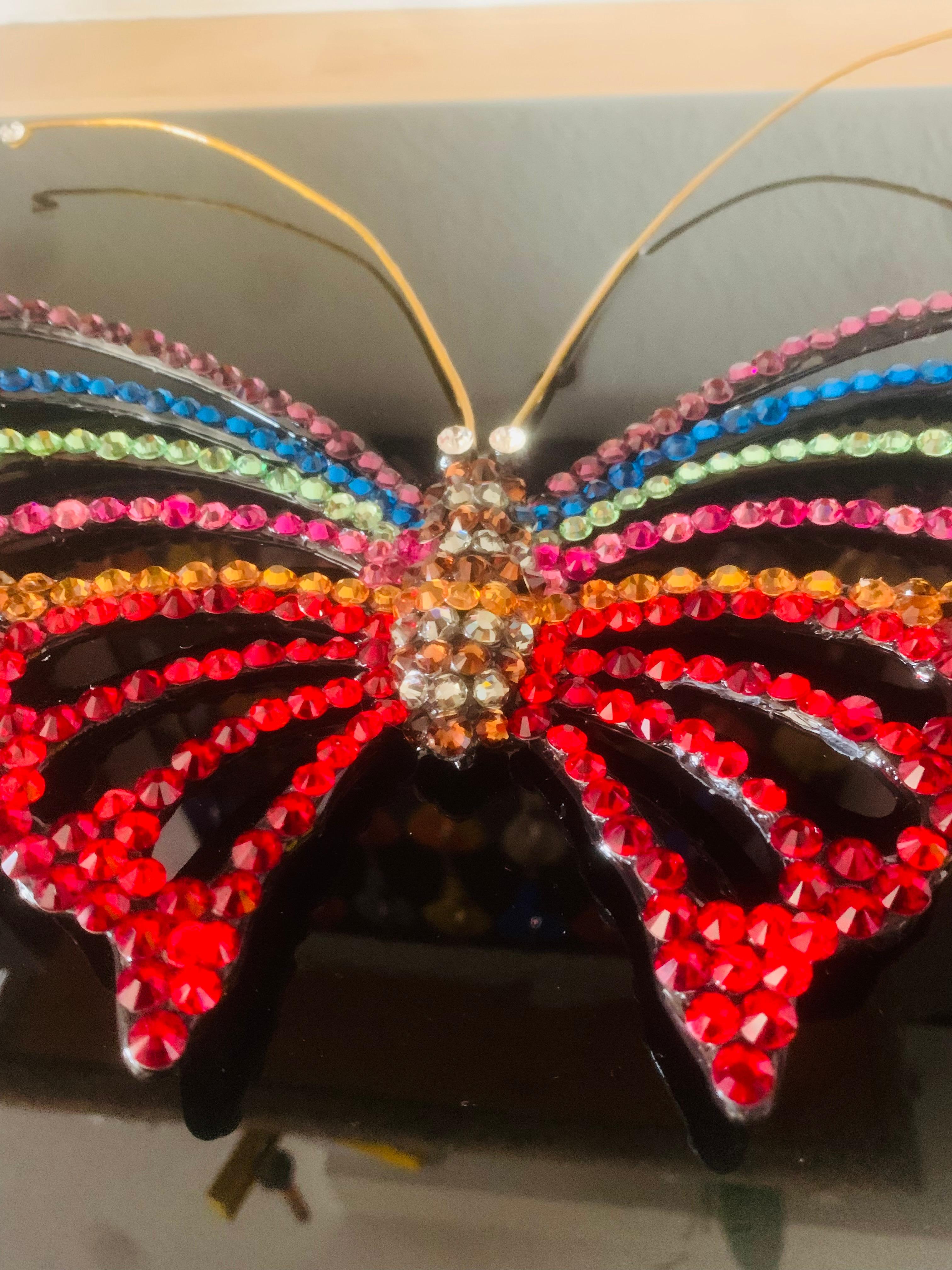 PRIDE BUTTERFLY (One of a Kind Swarovski Mixed Media Sculpture) 2