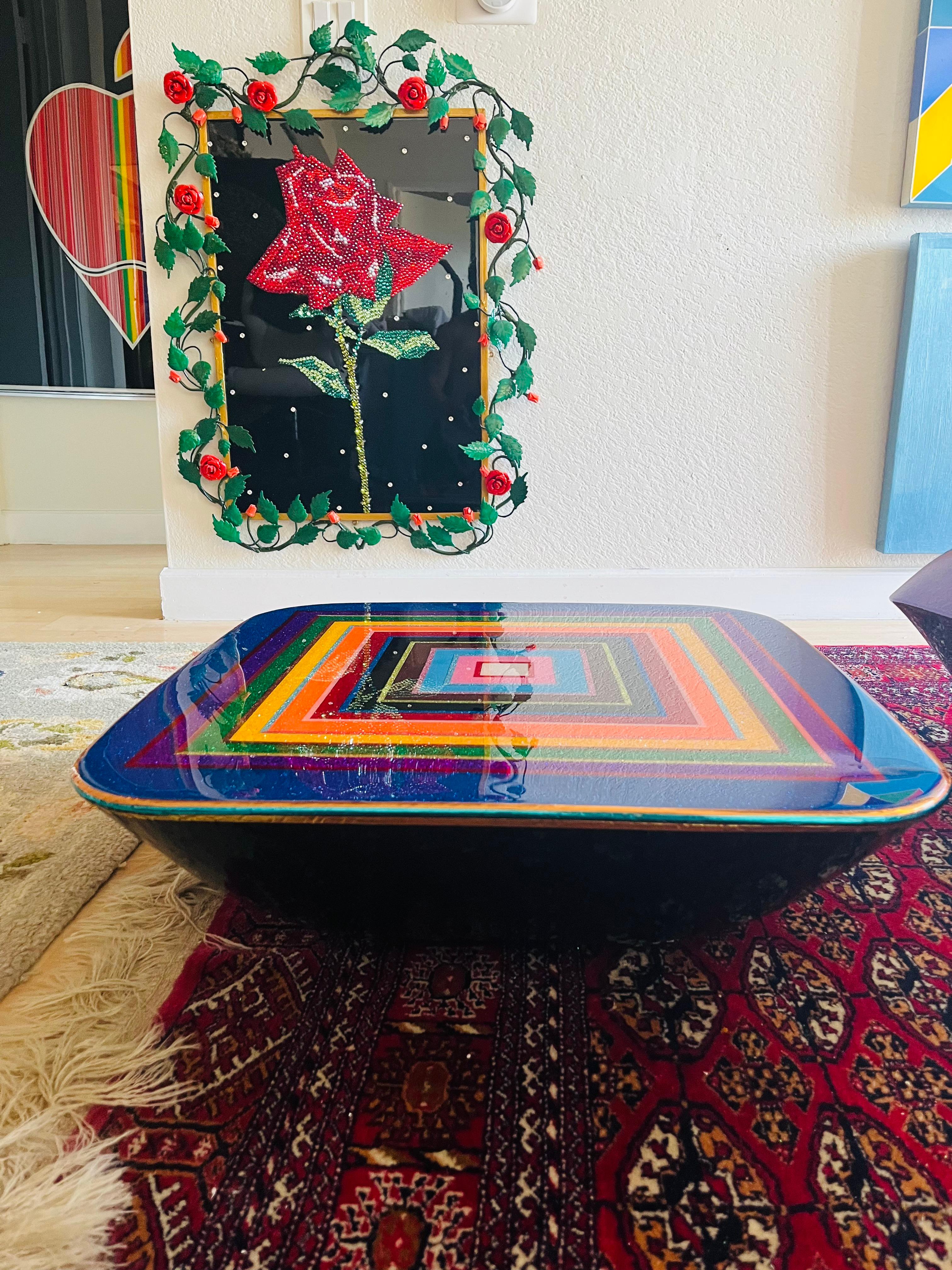PRIDE GLITTER CHAIR WITH OTTOMAN I (One Of a Kind Functional Art) For Sale 8