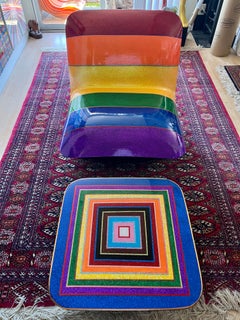 PRIDE GLITTER CHAIR WITH OTTOMAN I (One Of a Kind Functional Art)