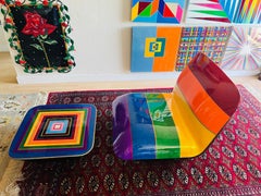 PRIDE GLITTER CHAIR WITH OTTOMAN I (One Of a Kind Functional Art)