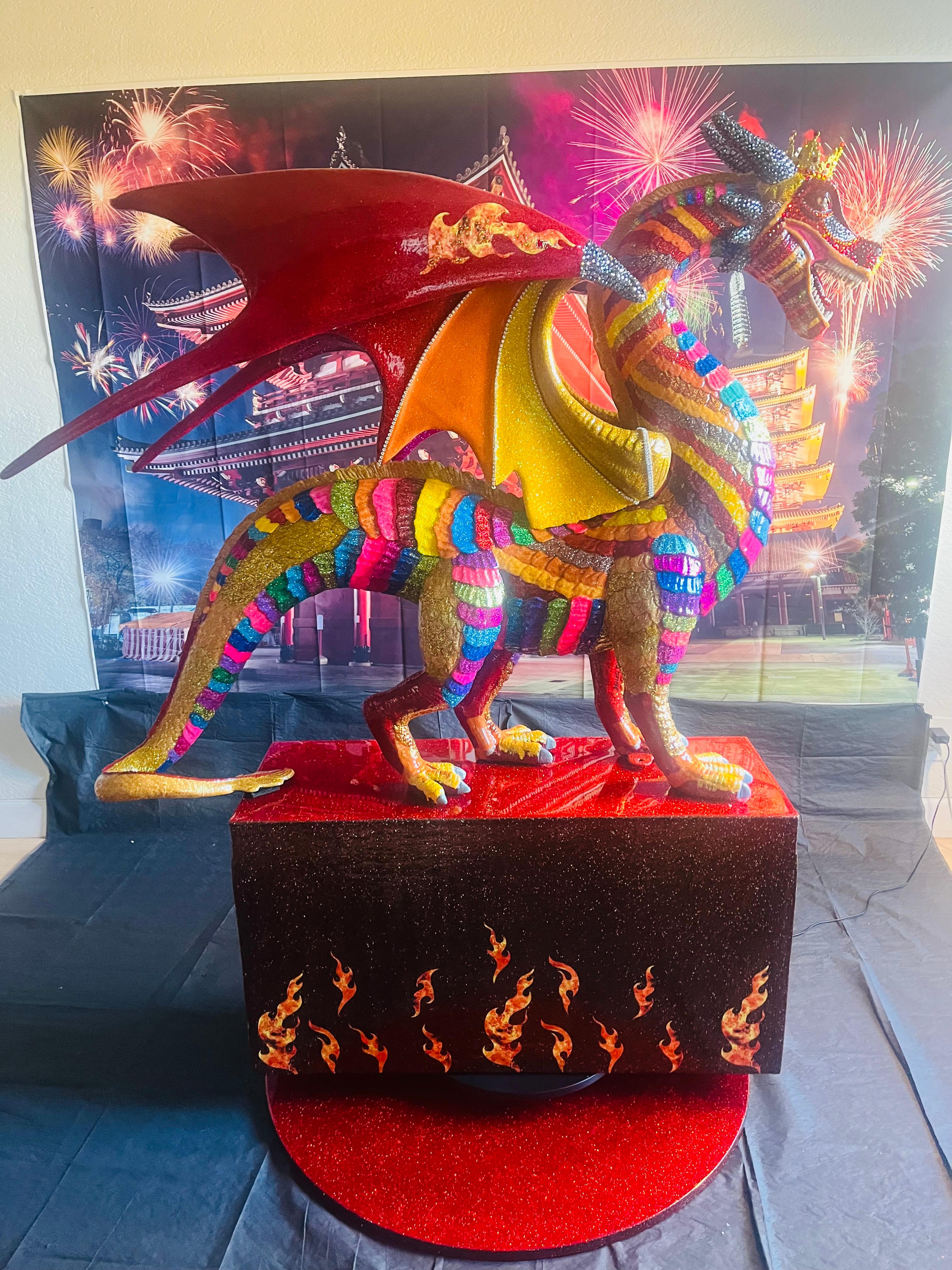PRINCE BLAZE (Der offizielle Dragon Prince von 2024: The Year Of The Dragon) (Pop-Art), Sculpture, von Mauro Oliveira