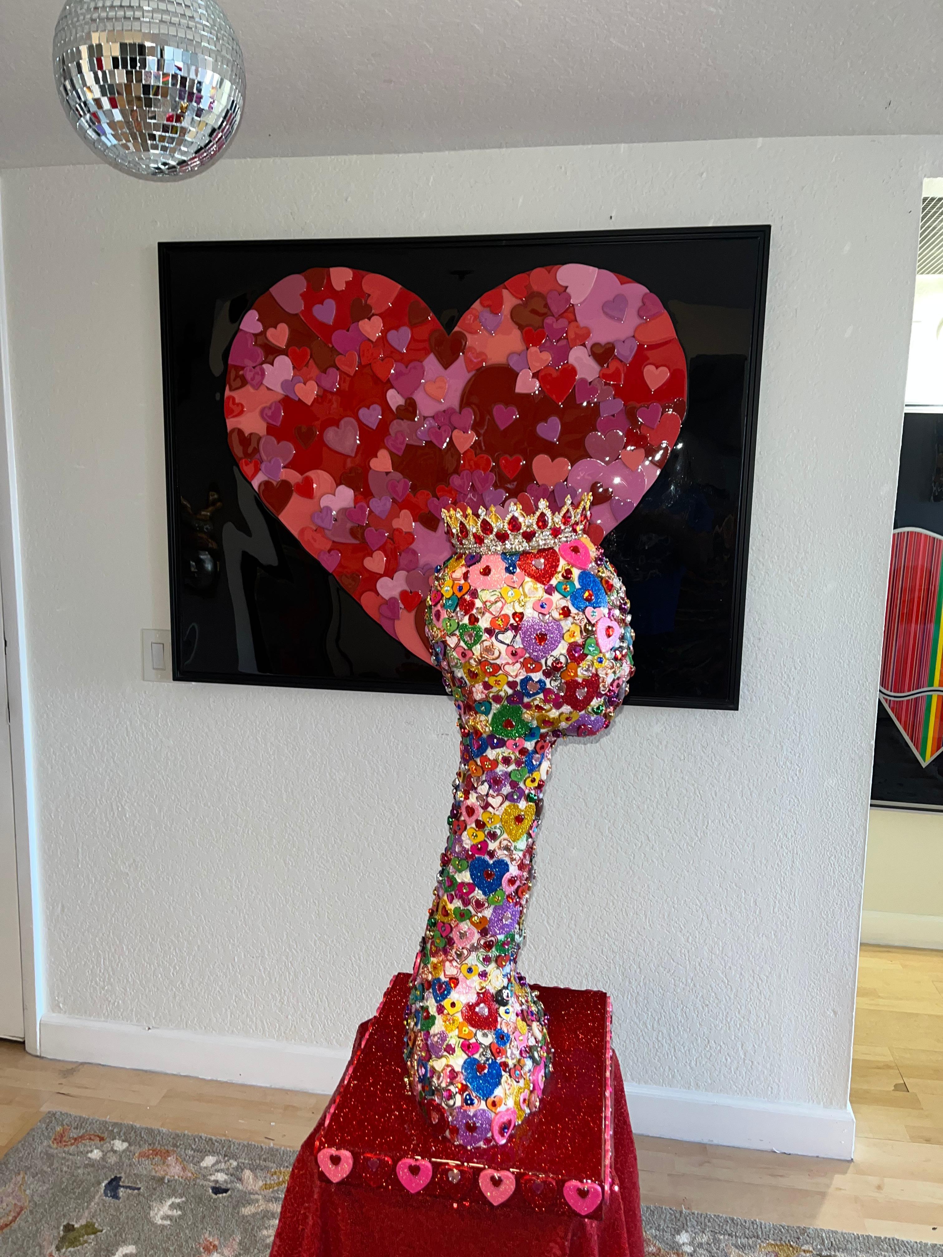 QUEEN OF HEARTS (Original and One of A Kind Mixed Media Sculpture) 6