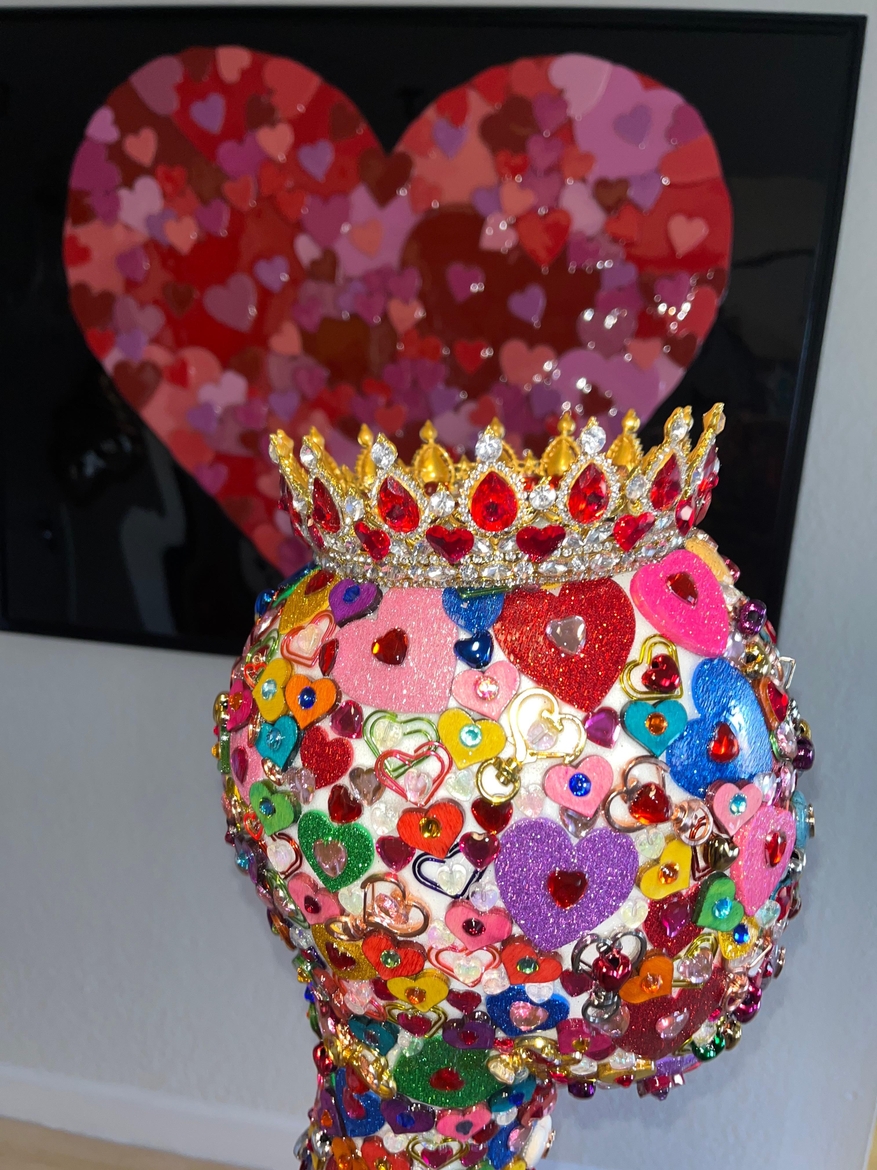 QUEEN OF HEARTS (Original and One of A Kind Mixed Media Sculpture) 7